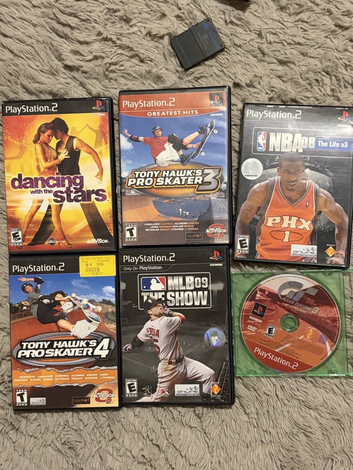 Sony PlayStation 2 Slim Console Black Tested Controllers Games Bundle Lot