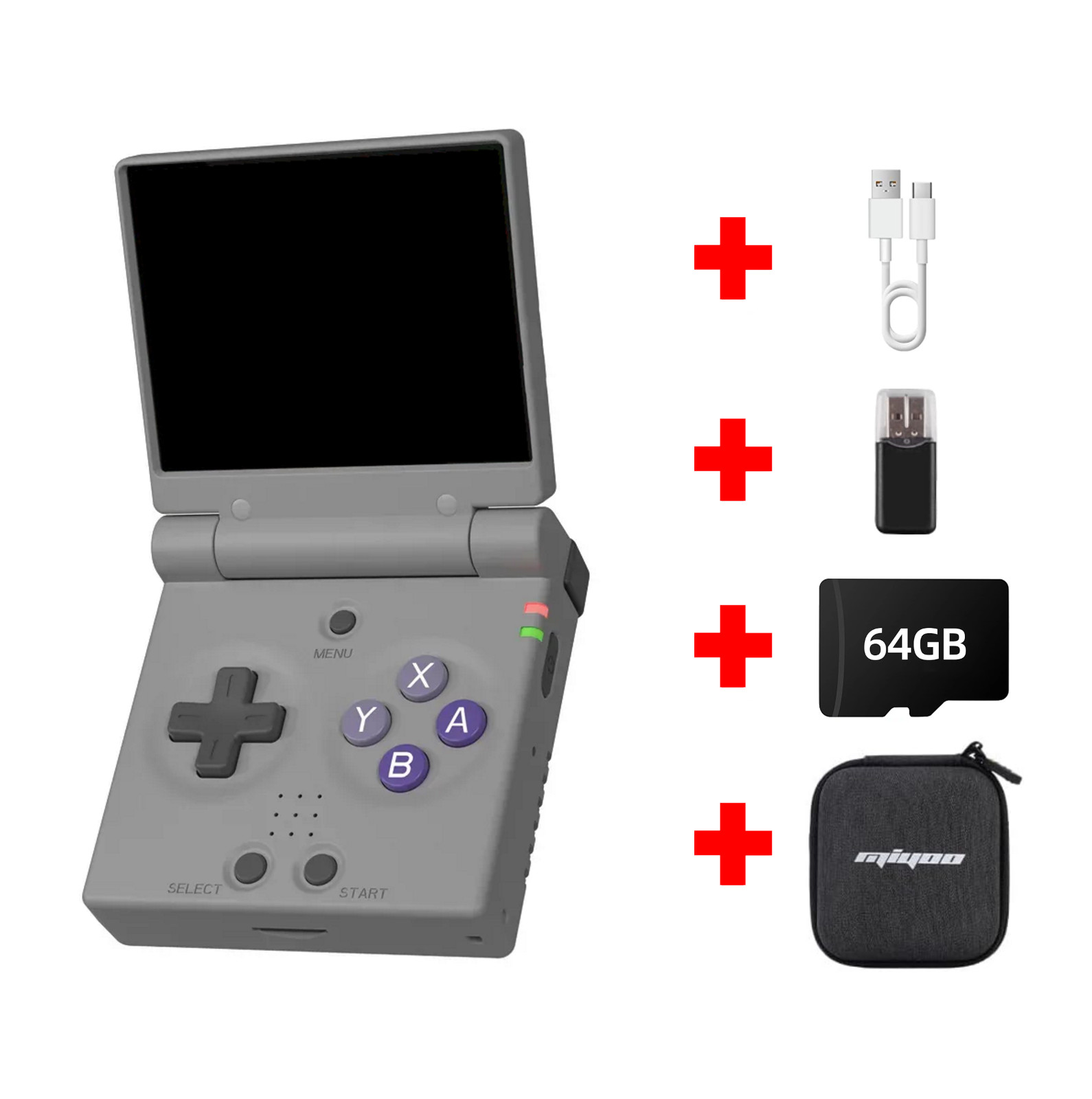 Miyoo Mini Flip Portable Handheld Retro Game Console with 64GB – US Seller