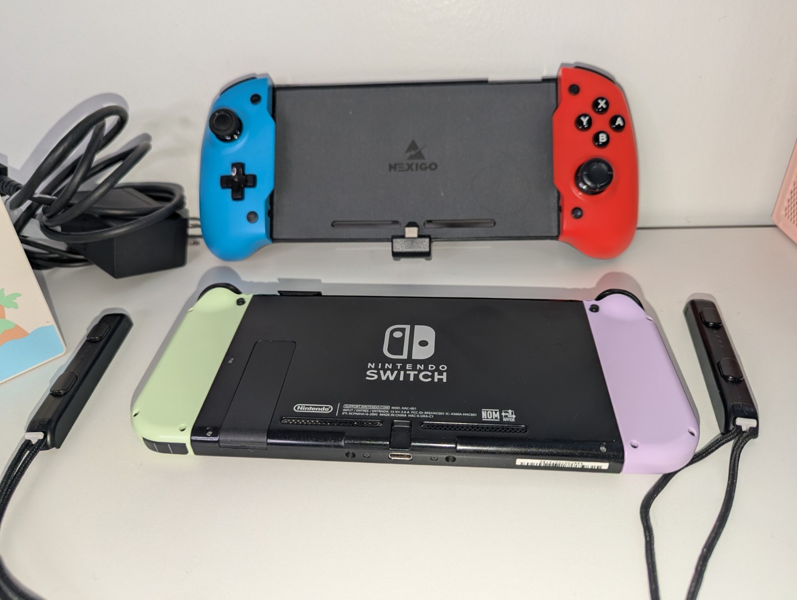 Nintendo Switch Console w/ Green & Purple Joy-Con, White Dock, USB-C