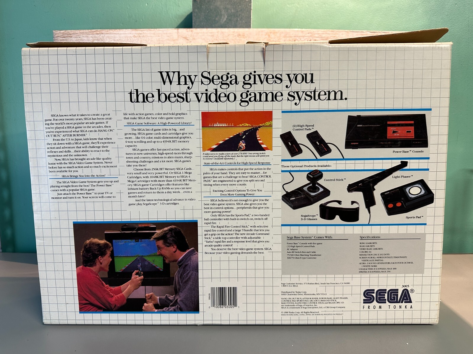 1988 Sega Master System Console In The Box With Game Clean Inv-1213