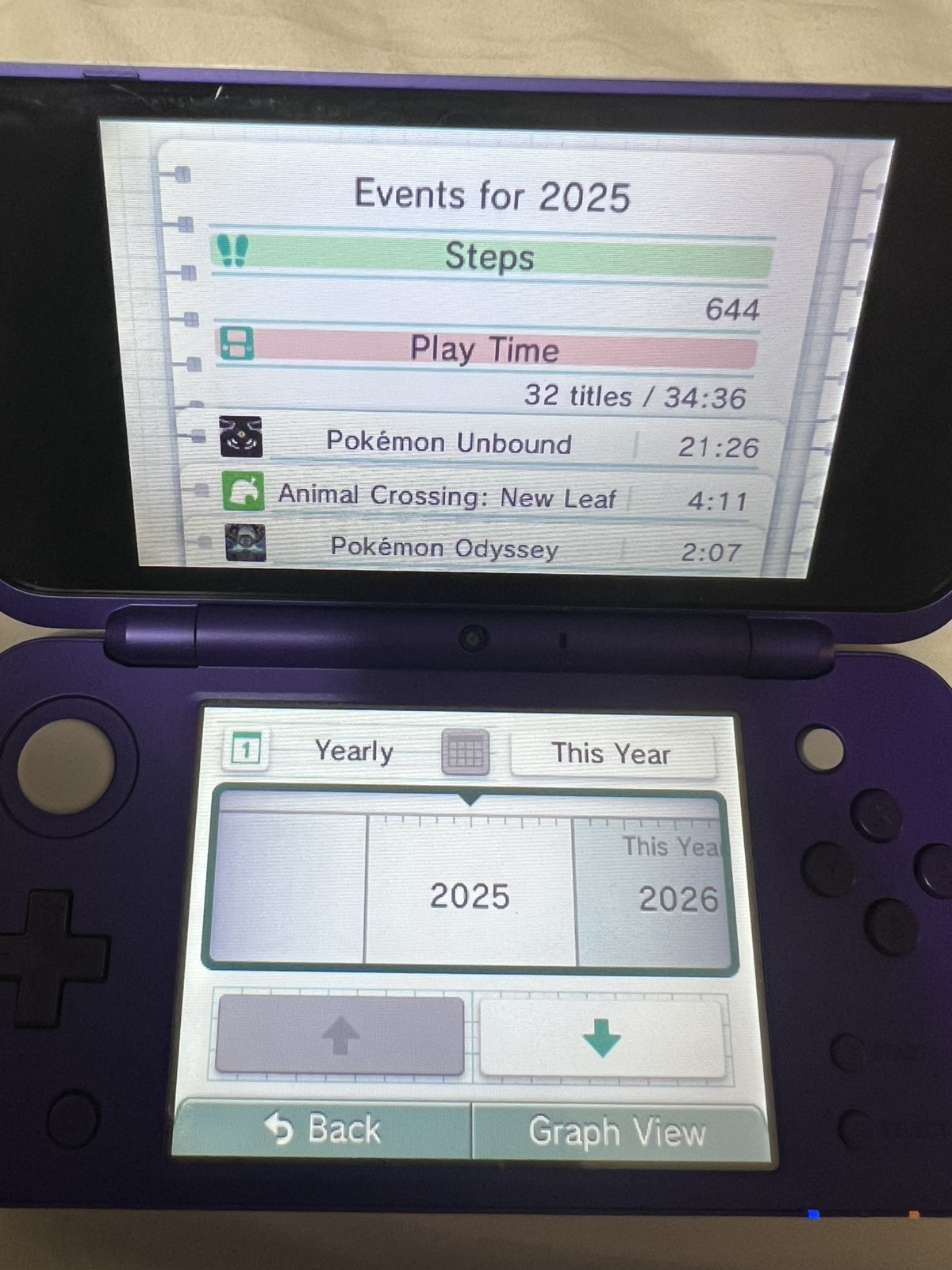Nintendo 2DS XL Purple & Silver | Charger and Stylus | 64GB SD Card | Tested