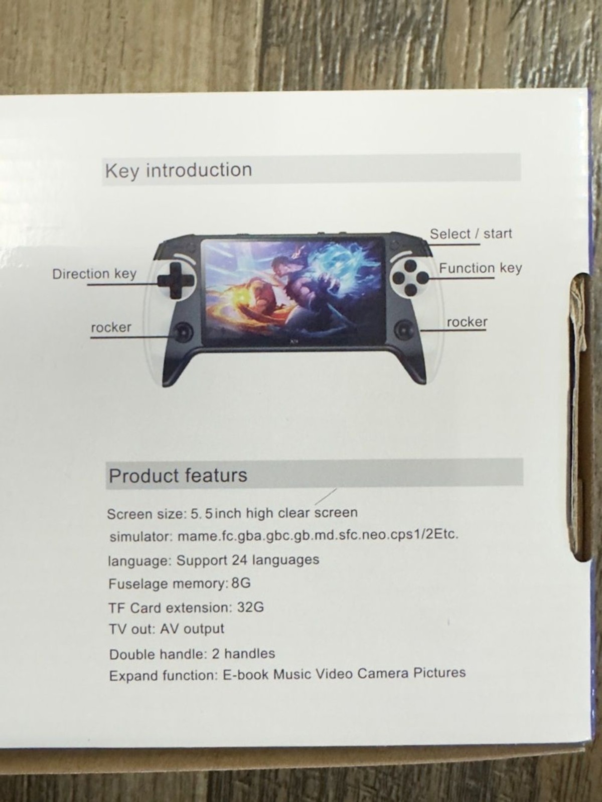 Handheld X9 Gaming Console 5.5 in Screen- TF Card- Play, Watch, Read and Listen