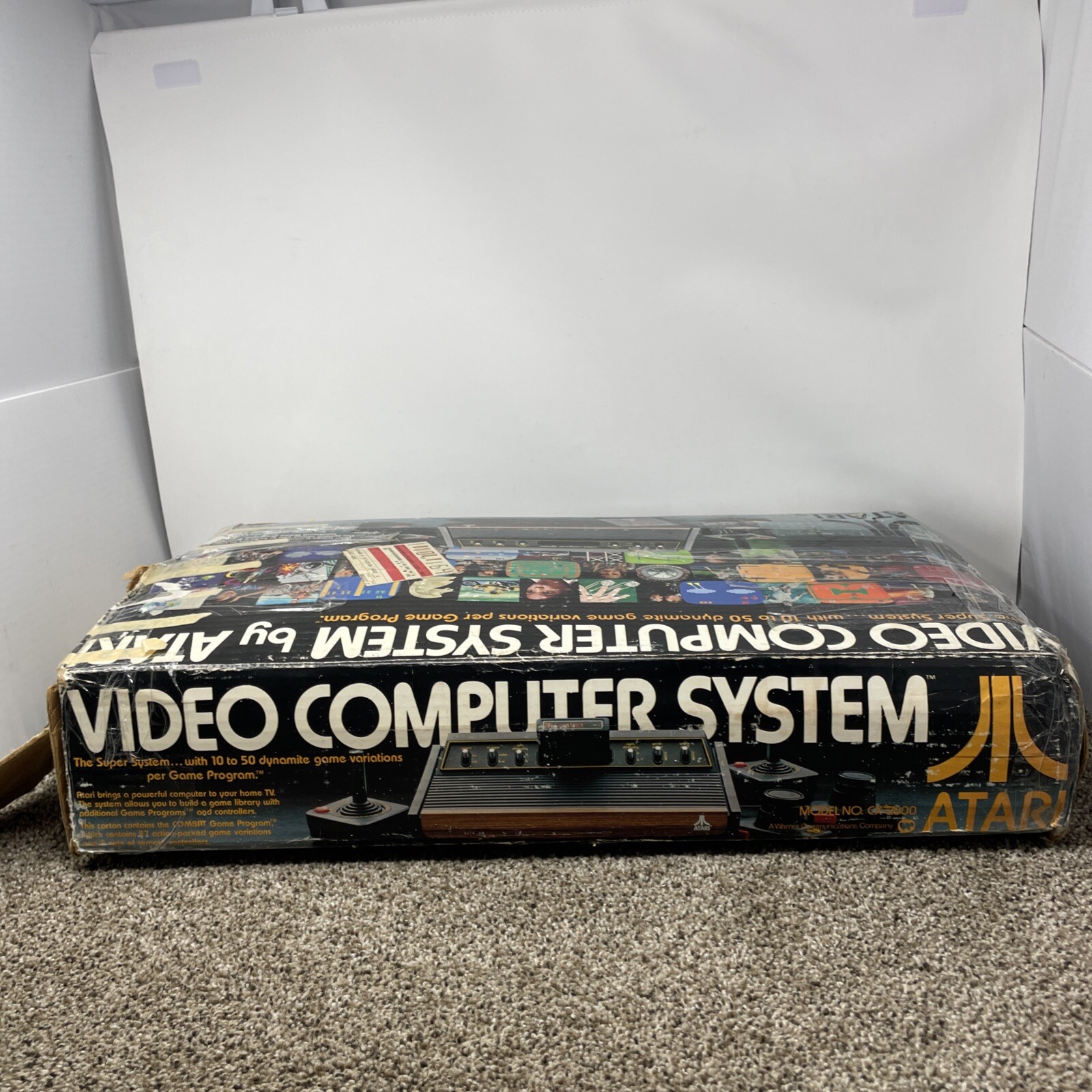 Atari 2600 Heavy Sixer Console In Box Chess Piece Box Tested Works READ