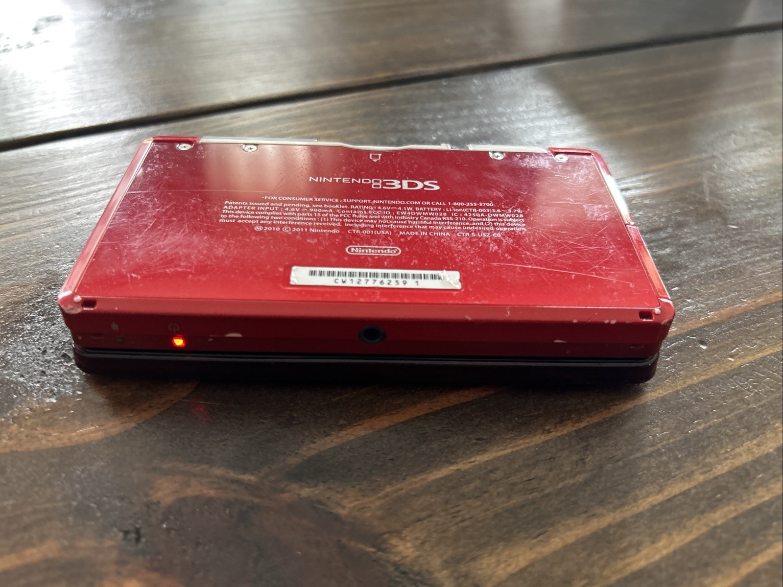 Nintendo 3DS Handheld System Red Charger Included No Styles Pen 9 Games & Sd