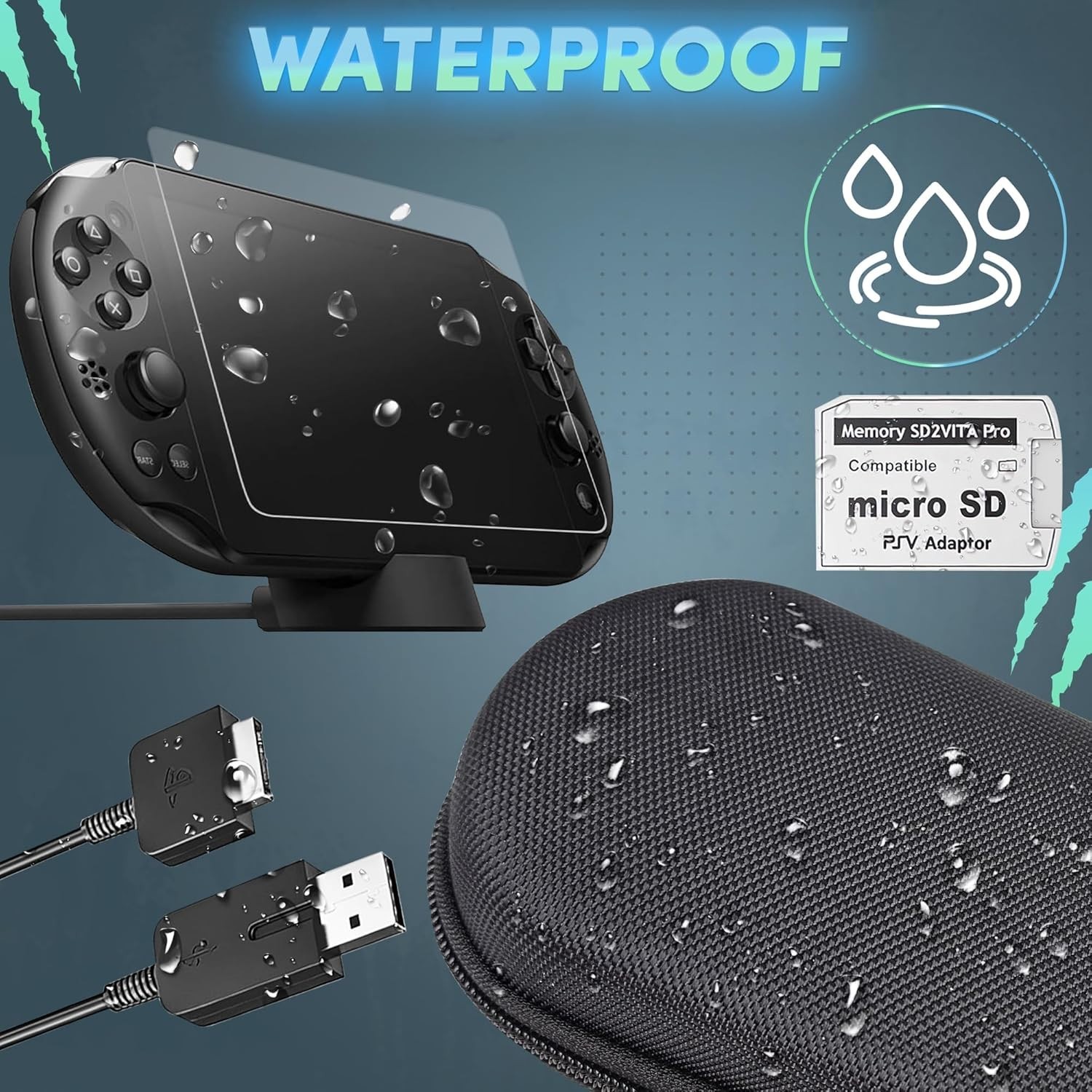 Comprehensive PS Vita 4-in-1 Protection Kit: Case, Chargers & Storage Solution
