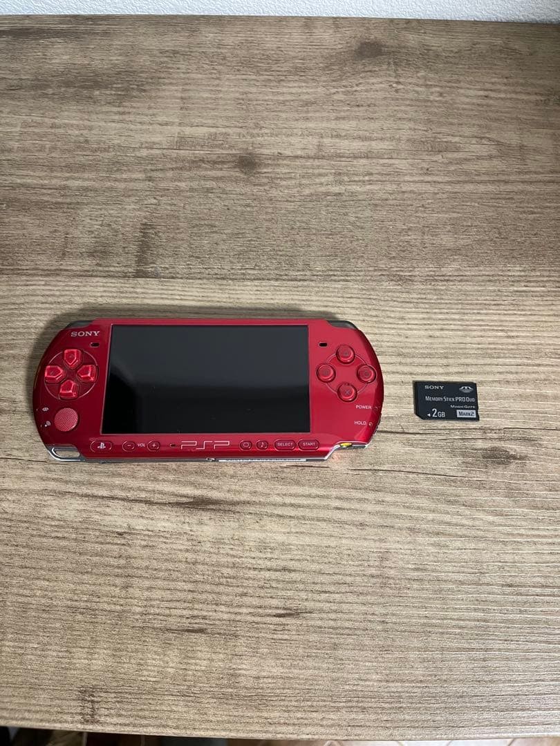 PSP Operation Confirmed Sony Ps3000 Body Red With Memory Card Japan