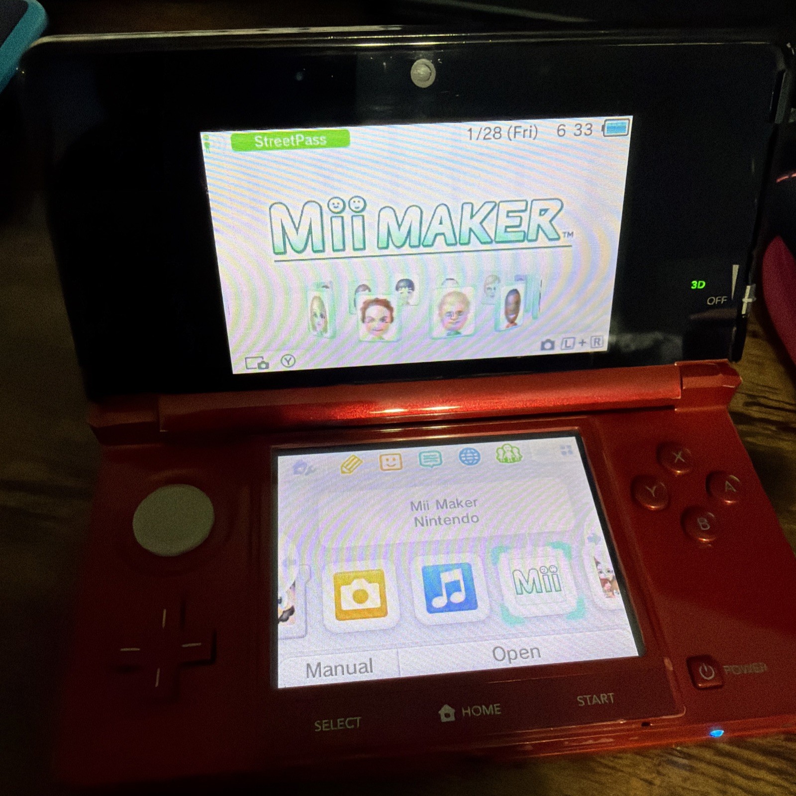 Nintendo 3DS Red Handheld Console with Case