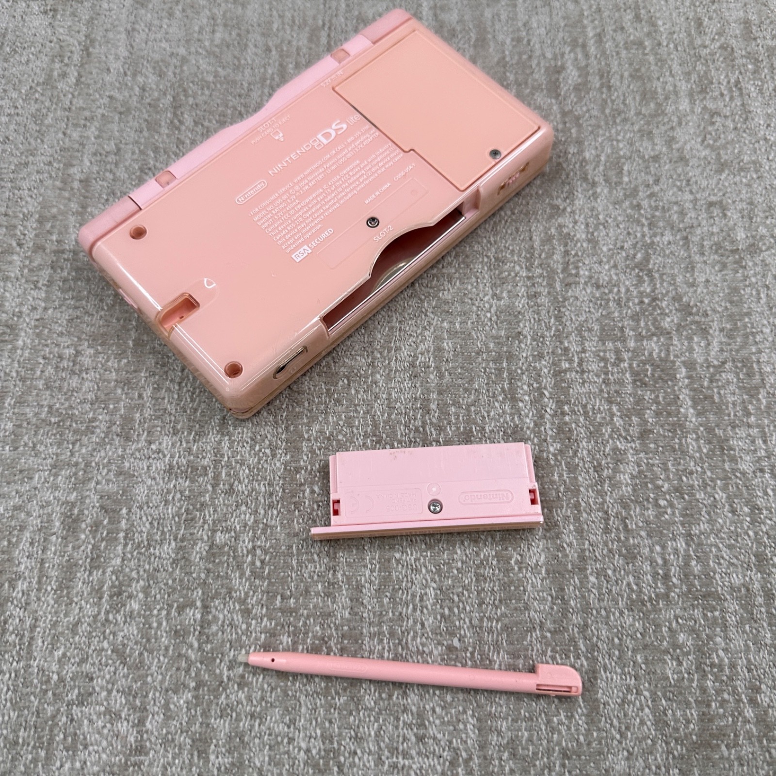All OEM Nintendo DS Lite PINK With Box, Case, Charger, Manuals Tested Working