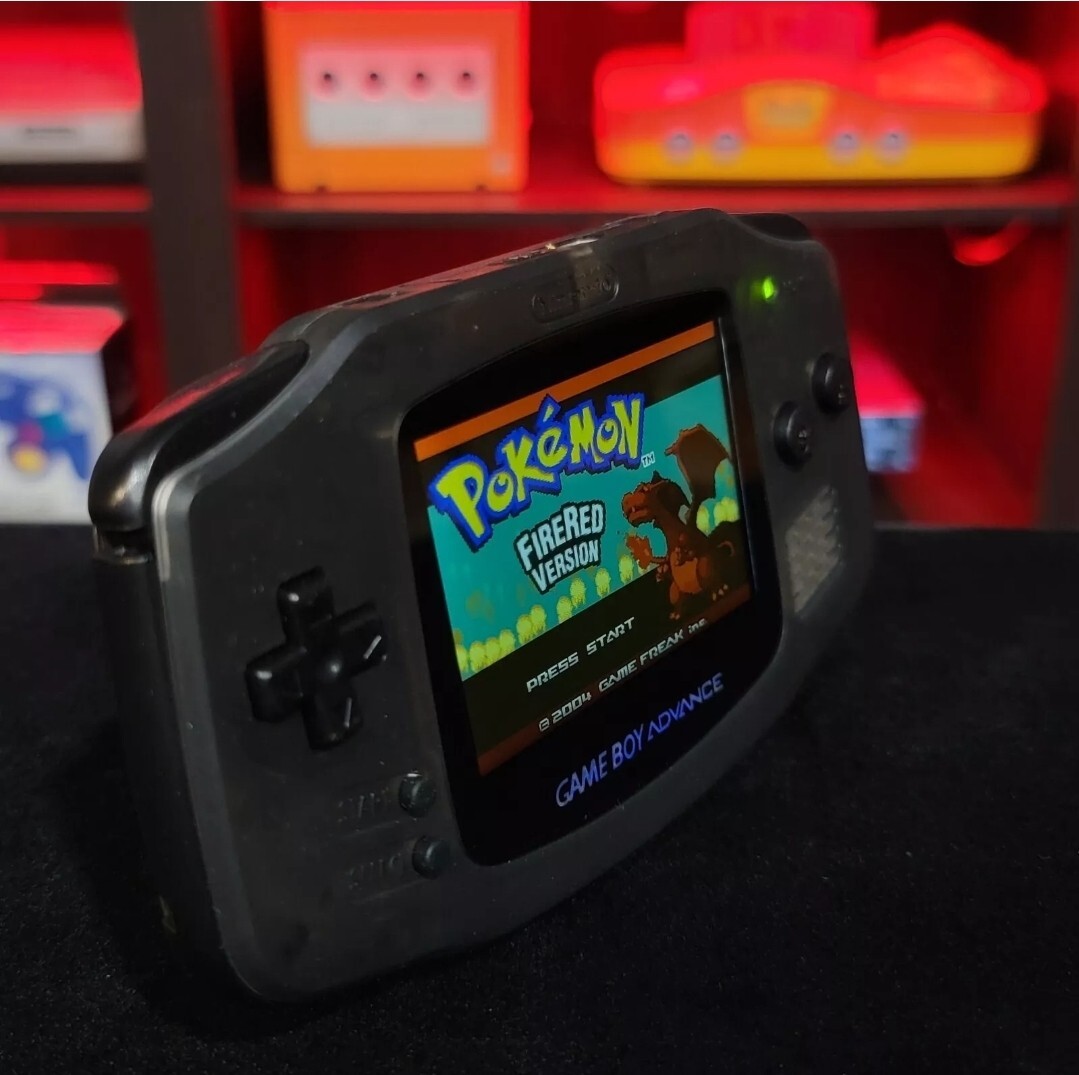 Smoke Grey Game Boy Advance GBA iPS LCD USB-C 1800 mAh Rechargeable Battery