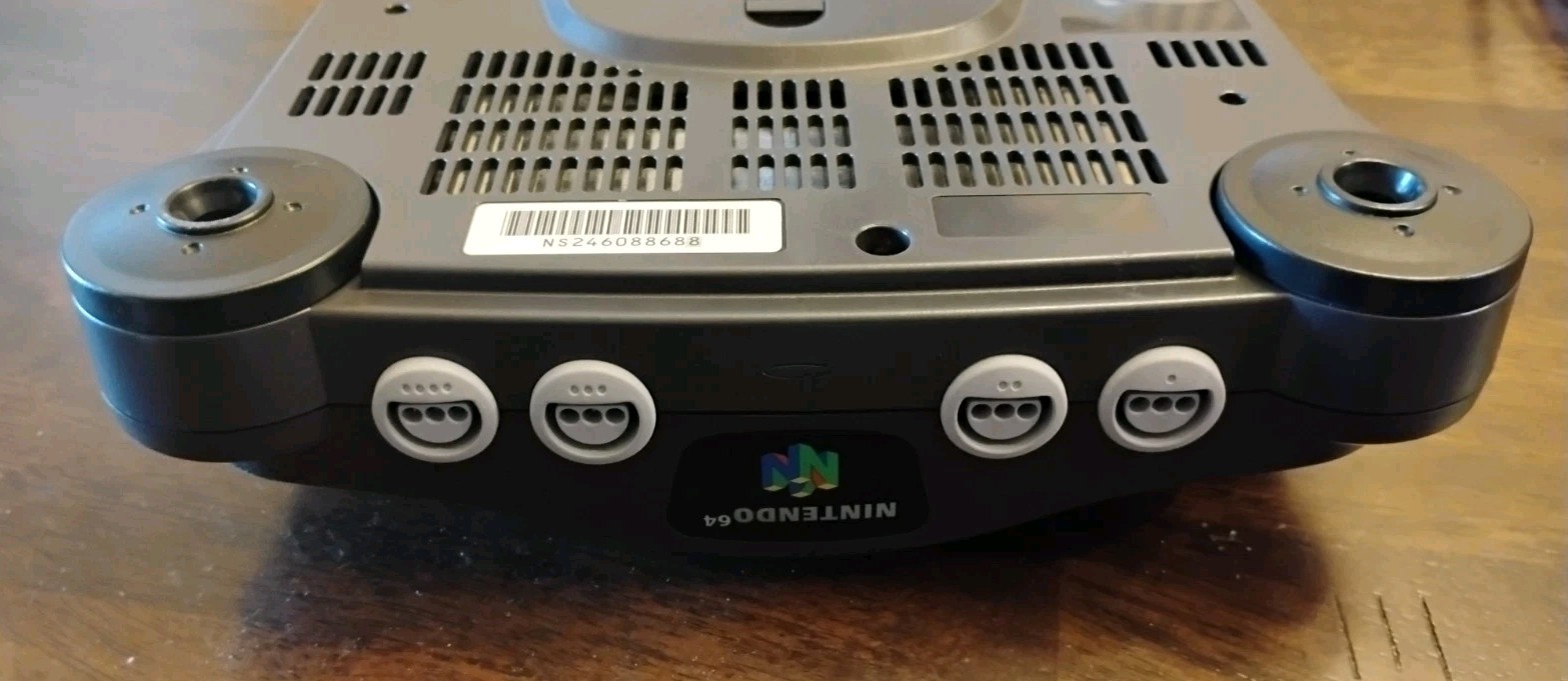 NINTENDO N64 CONSOLE NUS-001 WITH 2 CONTROLLERS, CABLES, & 1 GAME- TESTED
