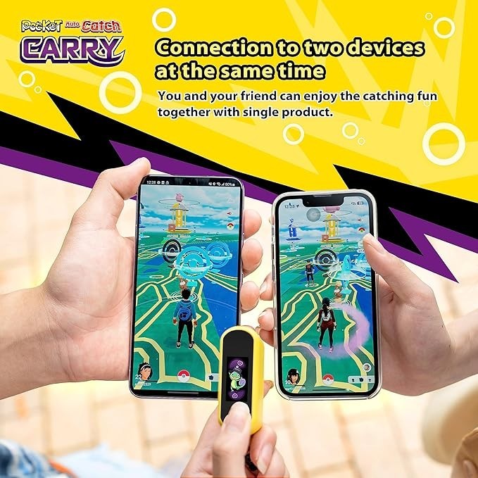 Brook Pocket Auto Catch Carry for Poke Go (Color: Pika Yellow) for Dual Accounts