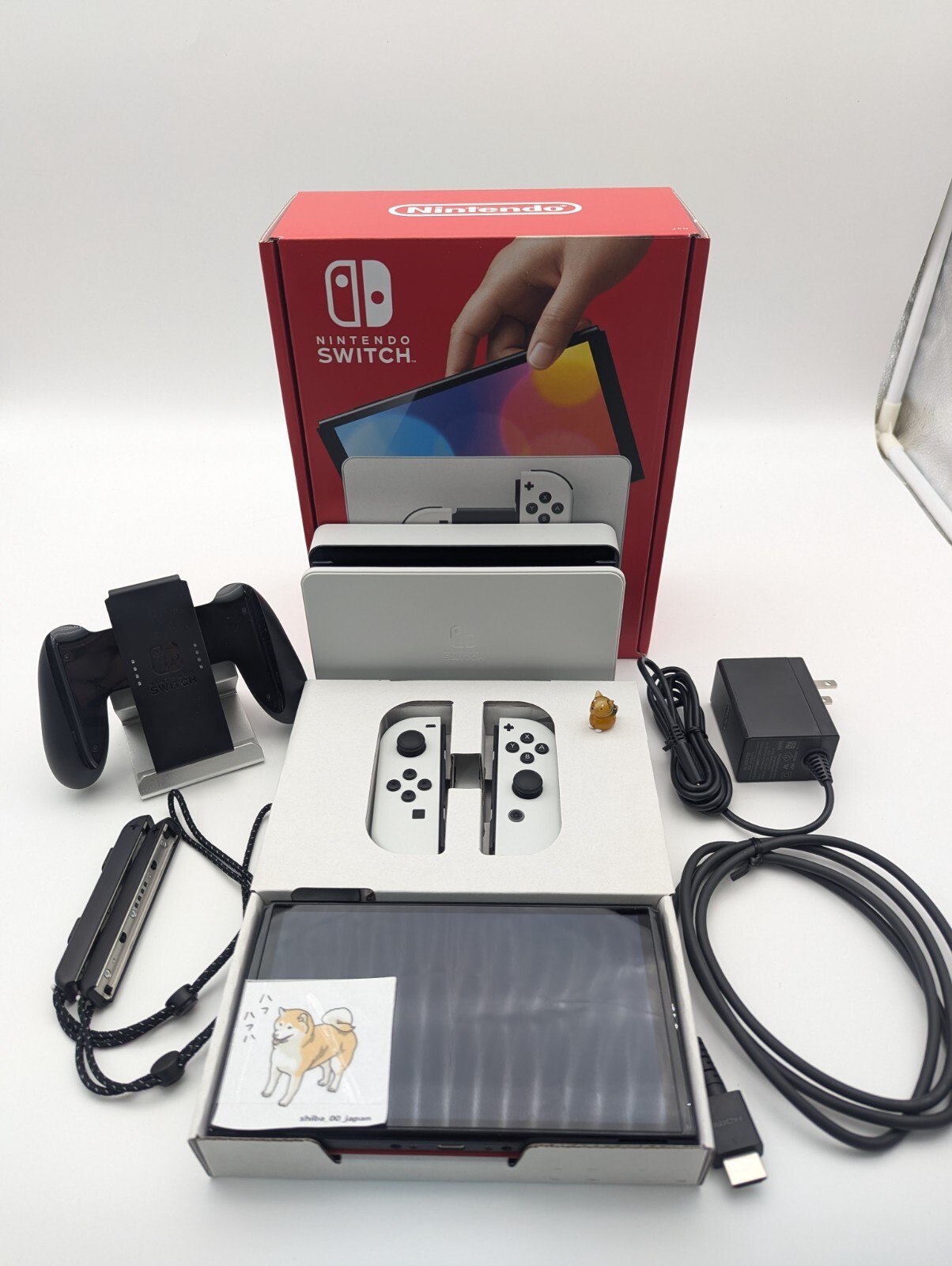 Nintendo Switch Console Tablet OLED HEG-001 w/Joy Con + Dock + Charger +HDMI BOX
