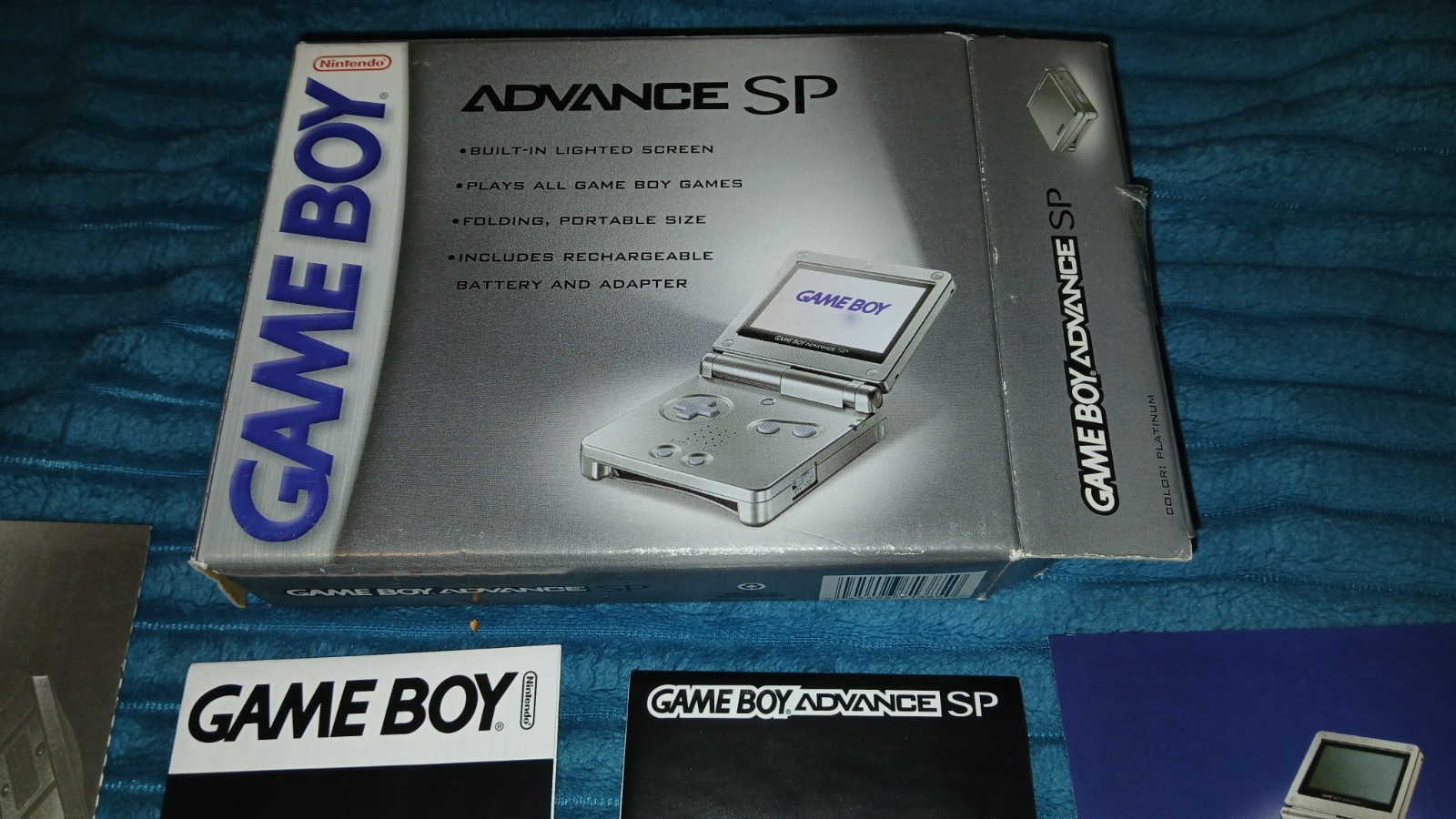 Nintendo Game Boy Advance GBA SP Platinum Near Complete In Box AGS-001 Works