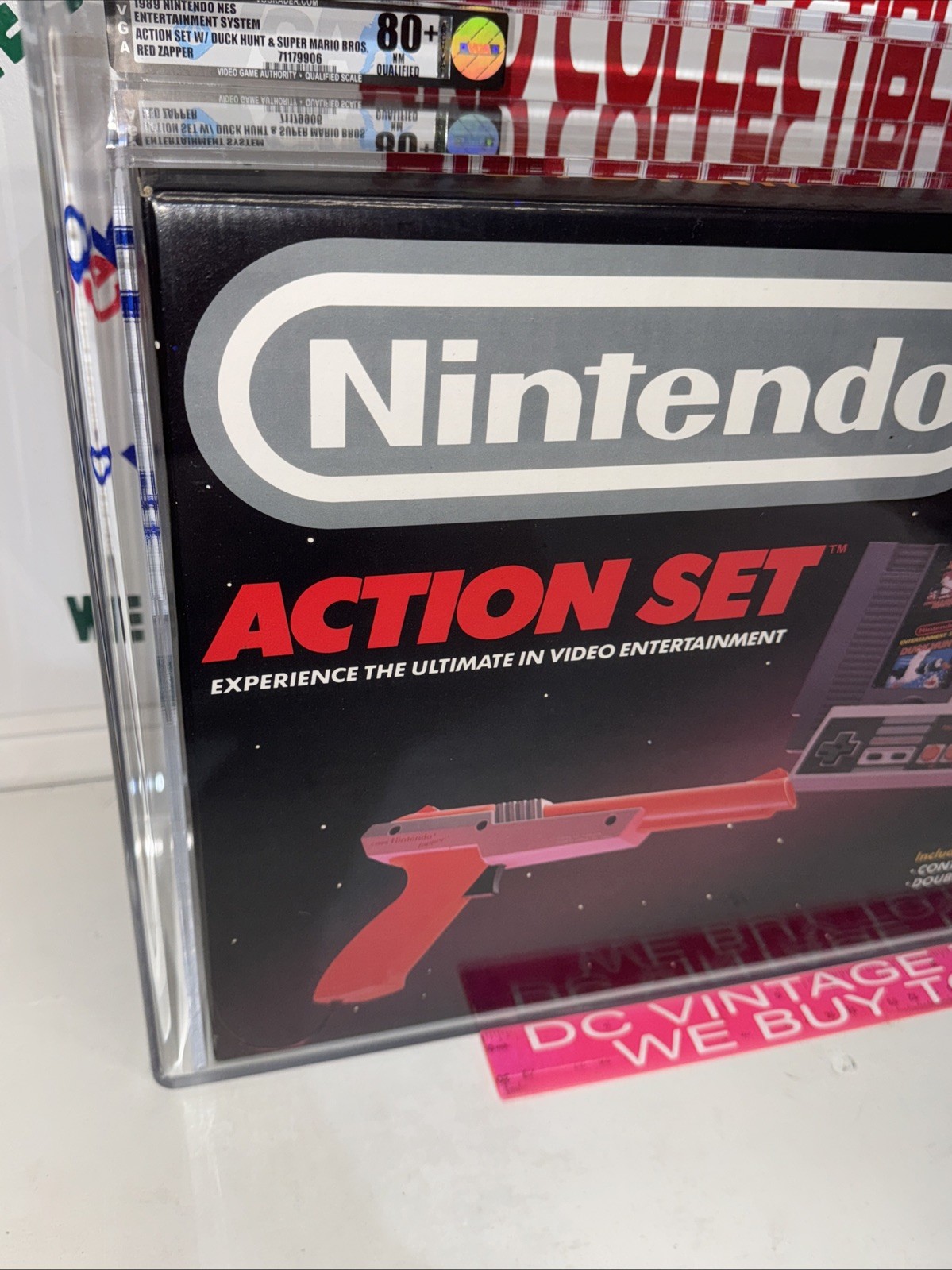 NES Nintendo Action Set Red Zapper System Console VGA Grade 80 + NEW 🔥AFA 🔥