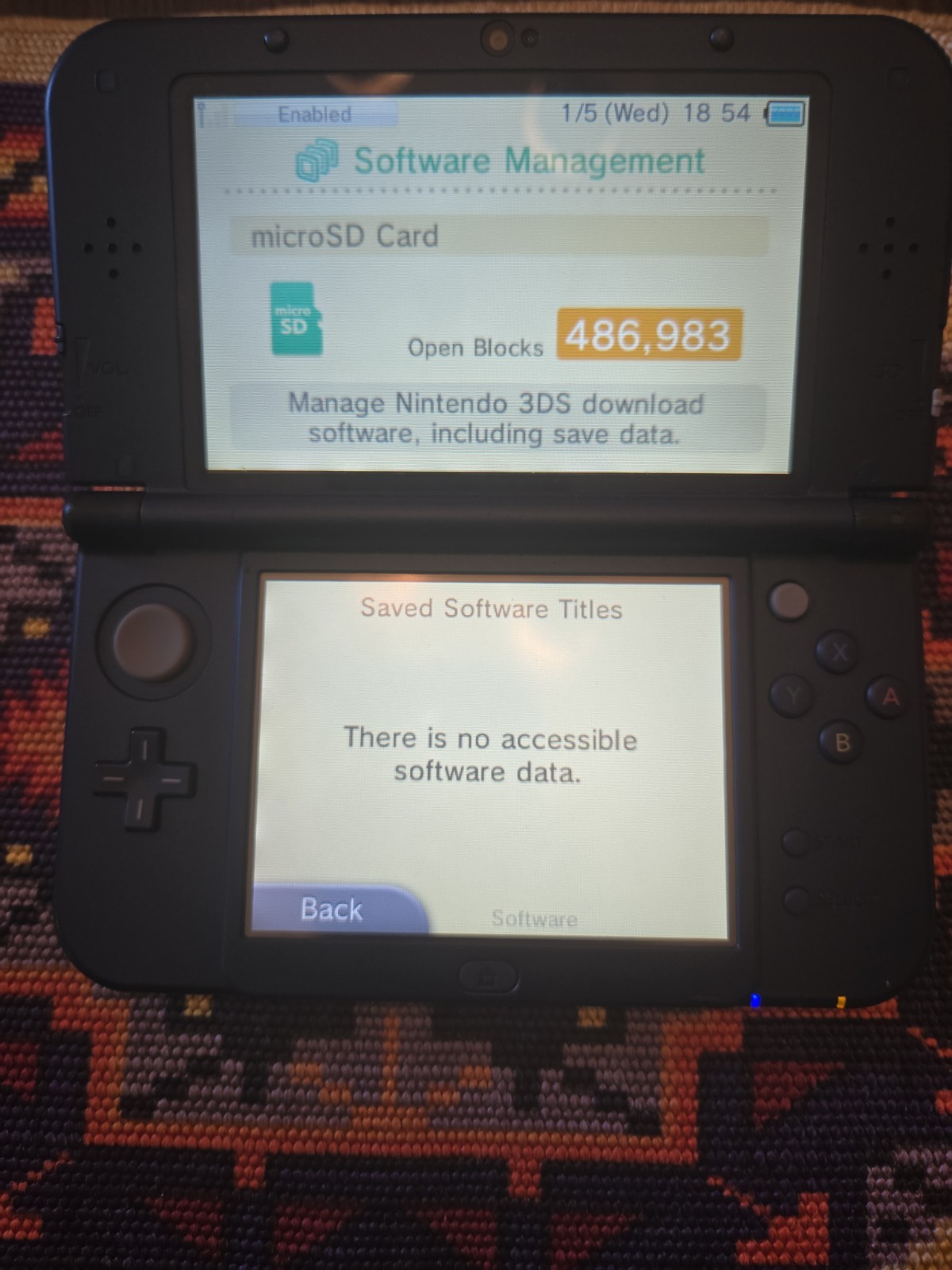 Nintendo New 3DS XL Galaxy Edition w/ 64 Gb SD & Charging Cable READ