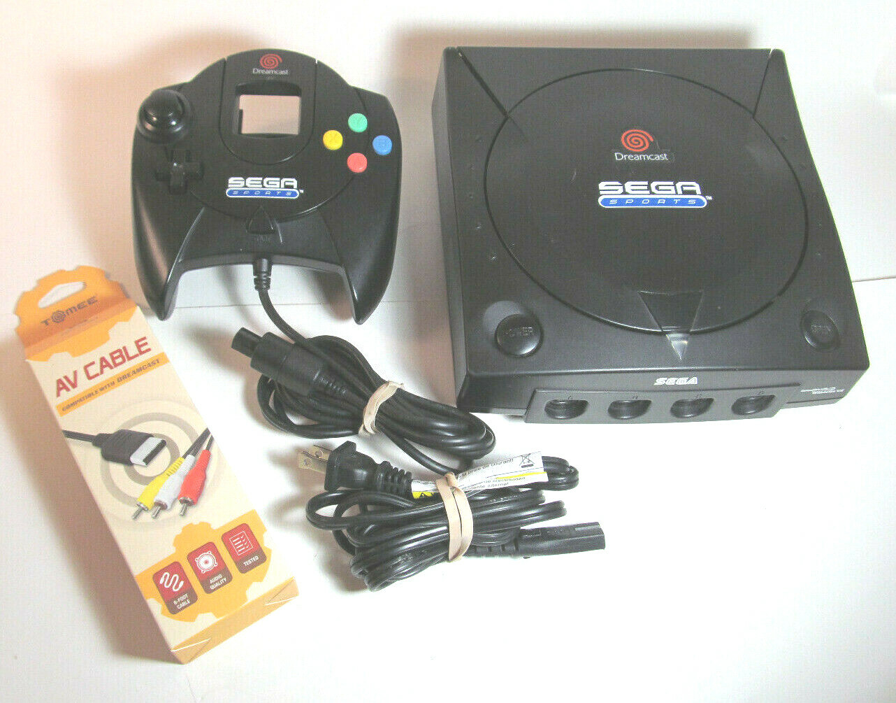 Sega Dreamcast Sports Edition Black Console System Controller Pad & New Battery