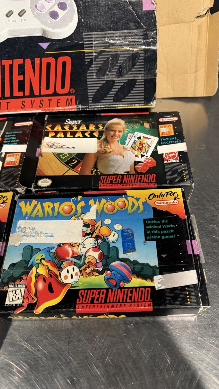 Super Nintendo SNES Console Super Set Near Complete Super Mario World+Games!