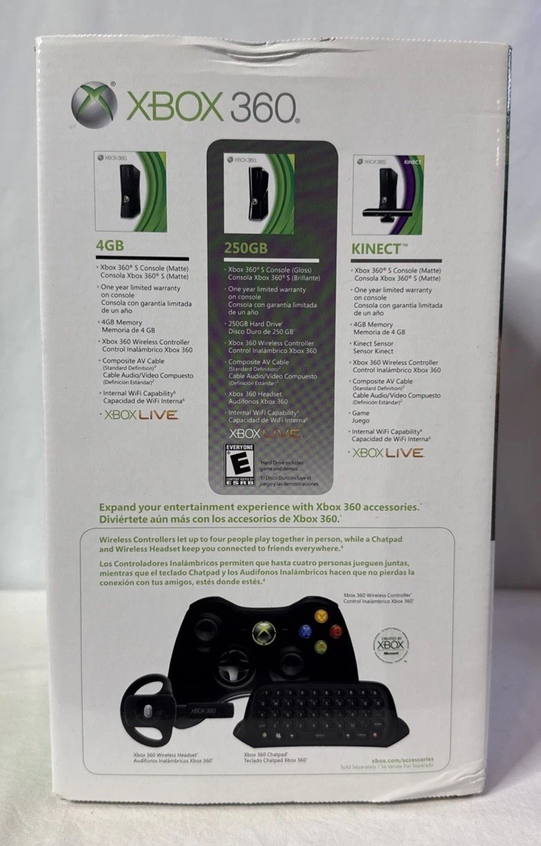 Microsoft Xbox 360 Slim 250GB Holiday Console Bundle – Complete With Box