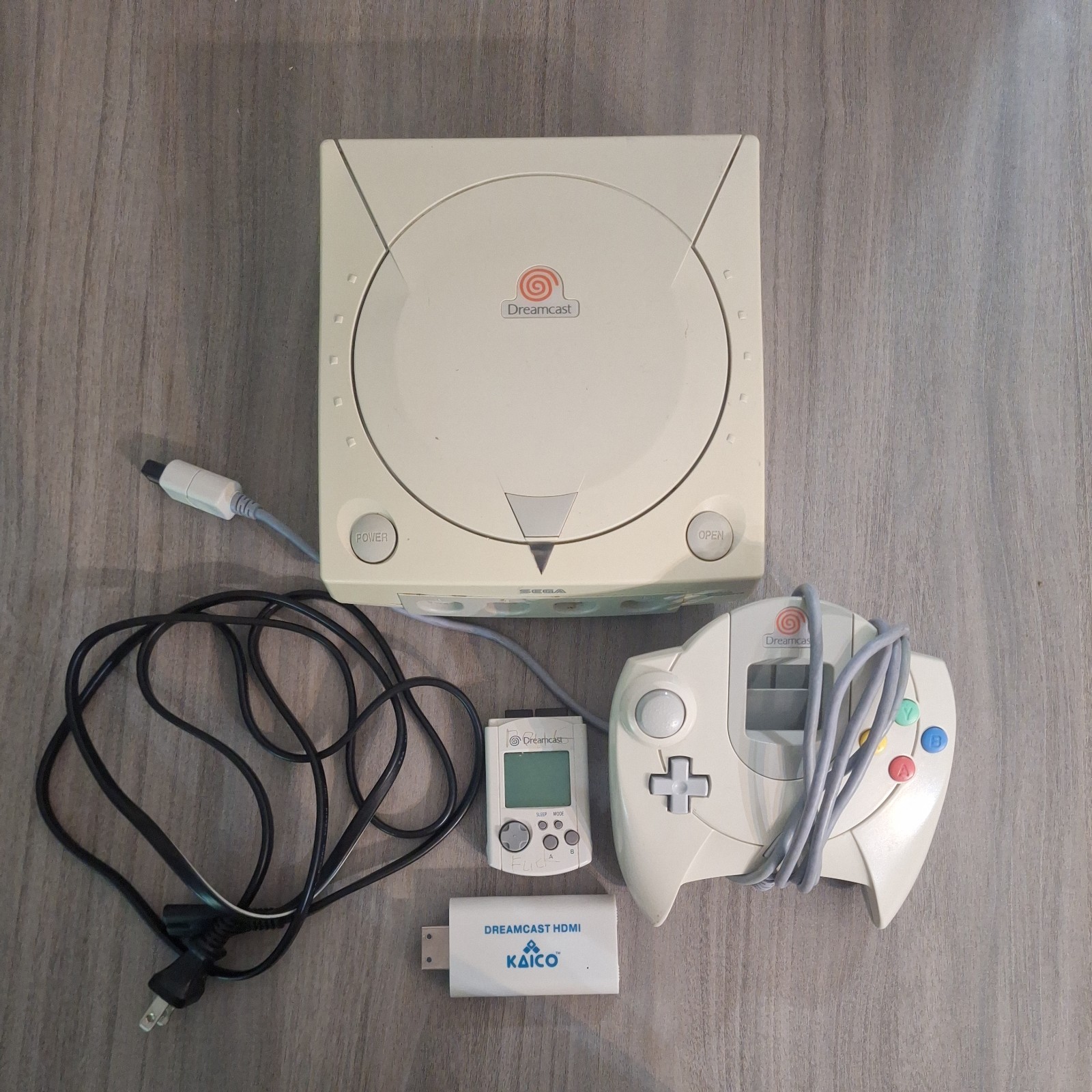 Sega Dreamcast White Console with Controller and Memory Card Tested Working