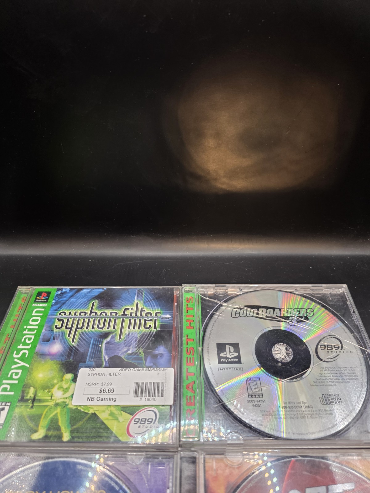 PlayStation 1 Lot: PS1 Original 1997 Console, Controller, and 4 games.