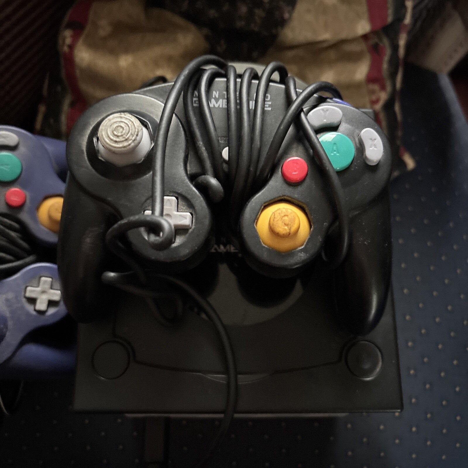 Nintendo GameCube Console Black 2/ControllersBlk&Purple