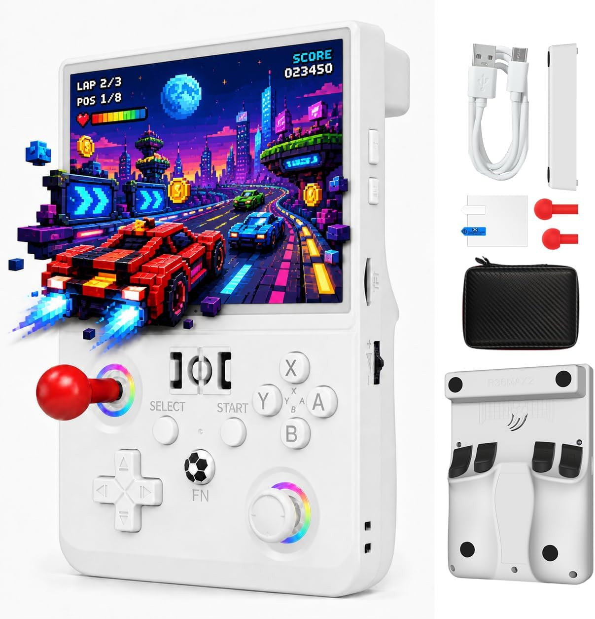 R36MAX II Retro Handheld Game Console, 4.5-Inch 1024X768 IPS Screen, 128GB 22000