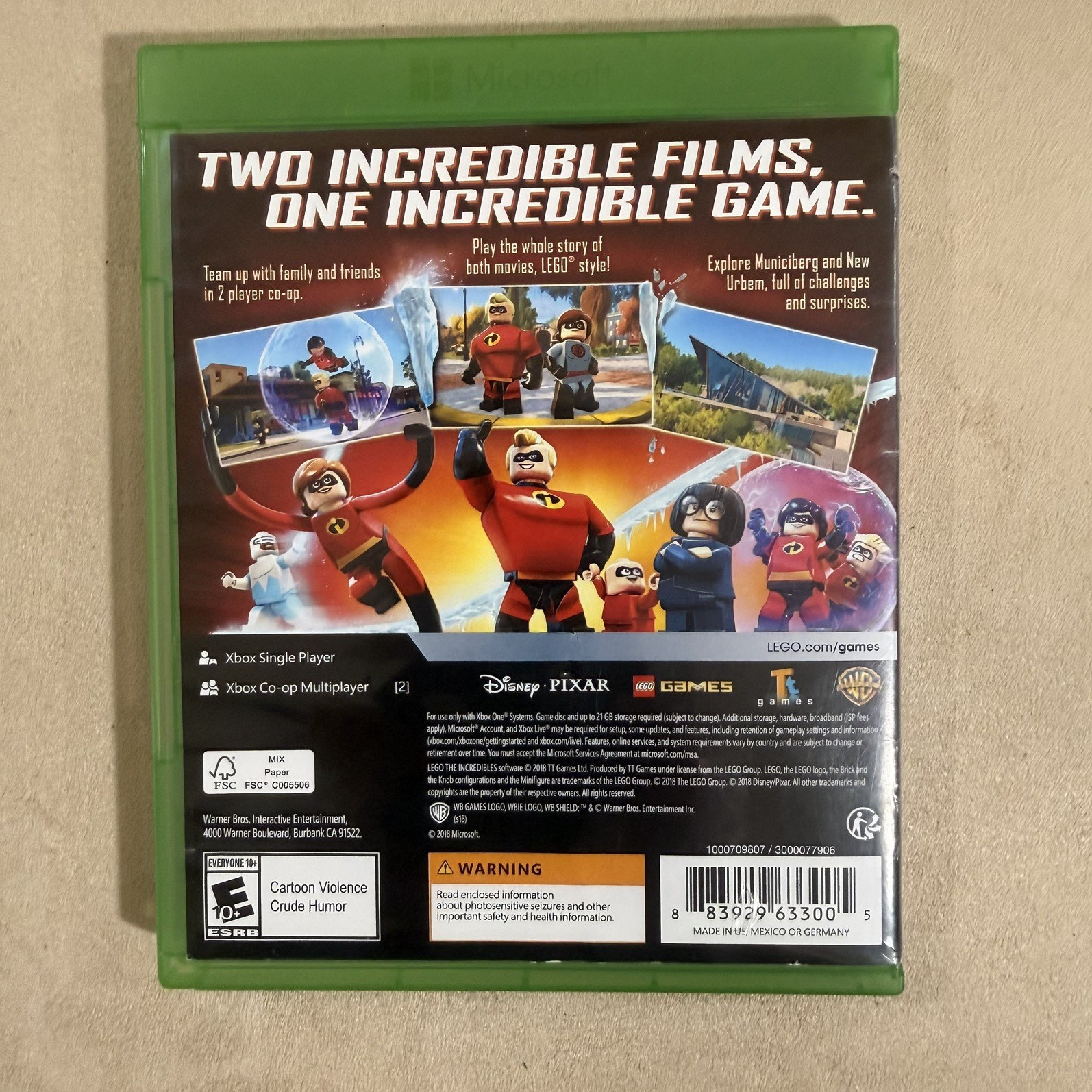 Works! Microsoft Xbox One Console LEGO The Incredibles Game Controller & Cables