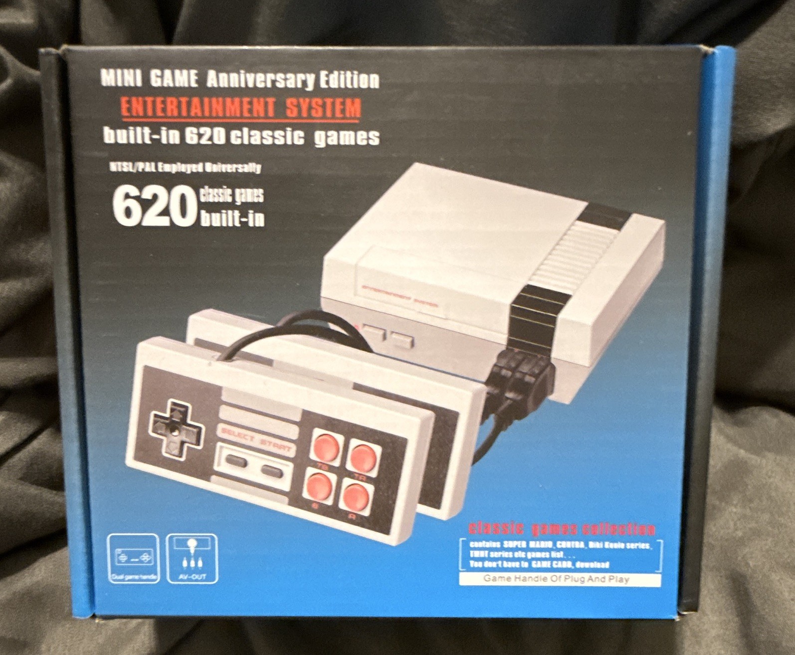 Mini Game Anniversary Edition Console w/ Dual Game Handle, AV-OUT, Gray/Black
