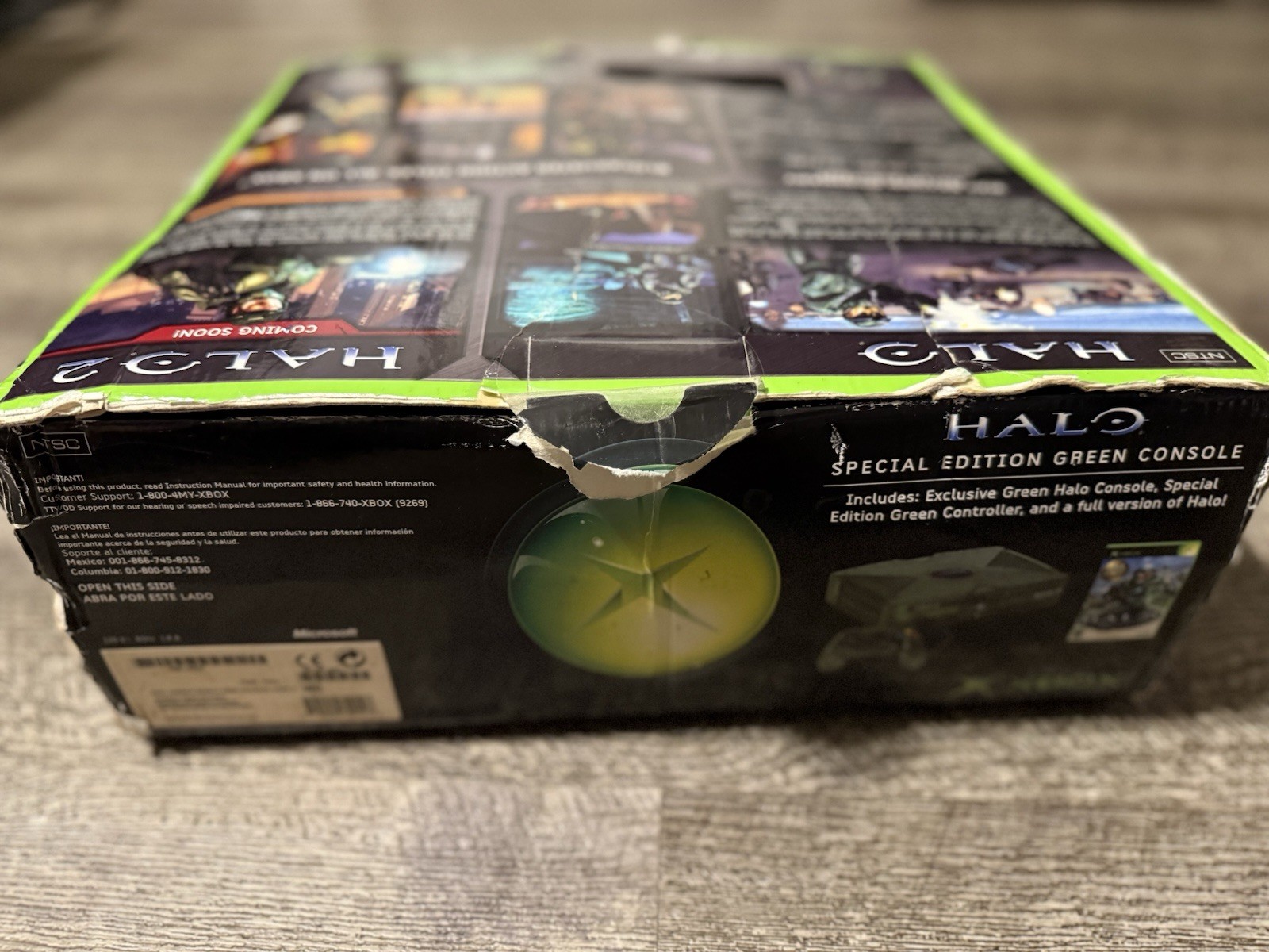 Original Microsoft Xbox Halo Limited Edition Console w/ Box Tested Working READ