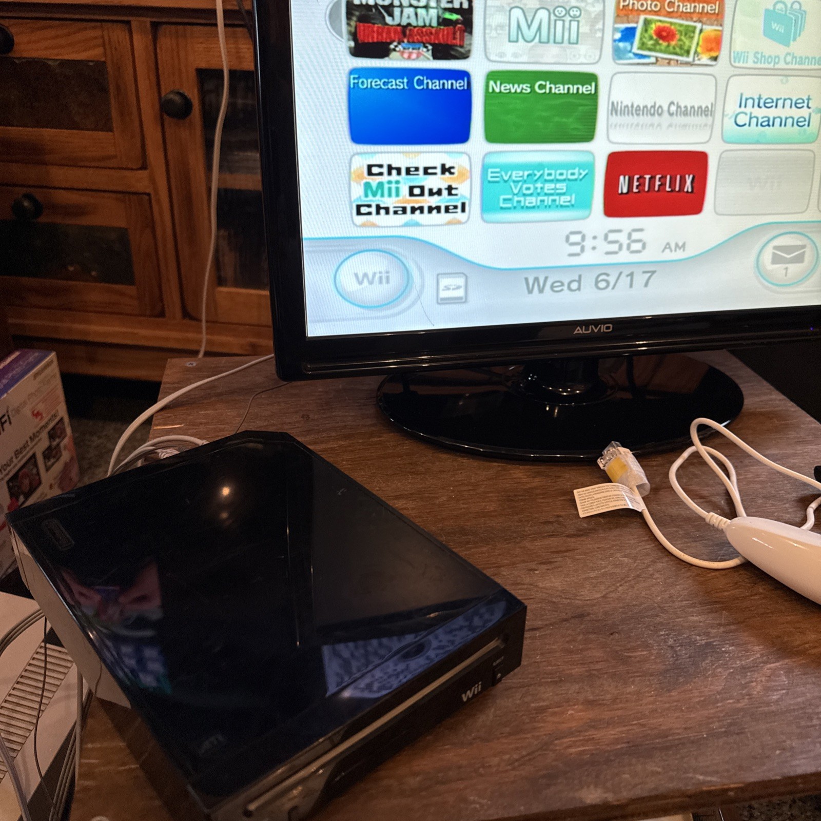 Nintendo Wii Console w/ 2 Controllers – RVL-101- Black- Tested + In Good Shape