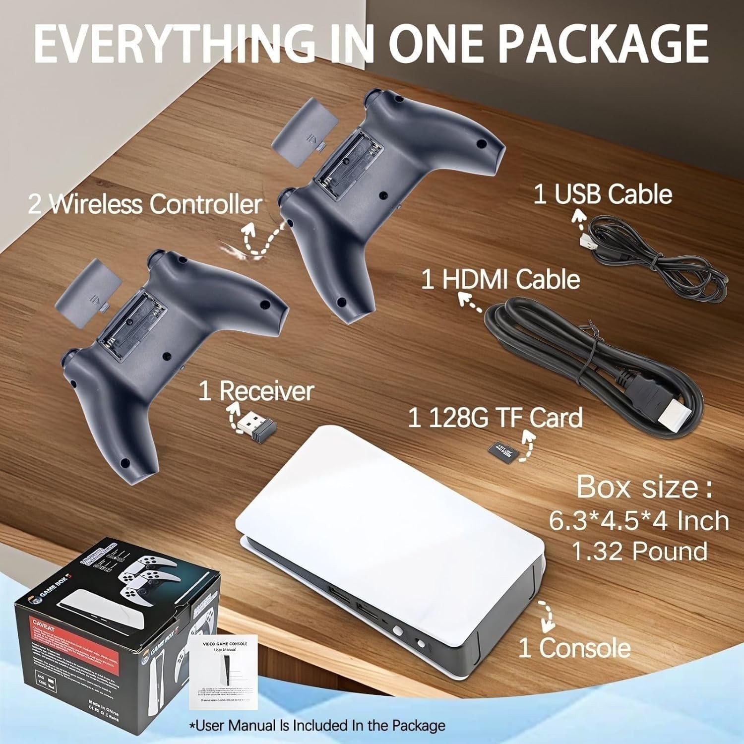 Nostalgic Wireless Game Console – 4K, 40,000+ Games, 2 Ergonomic Controllers