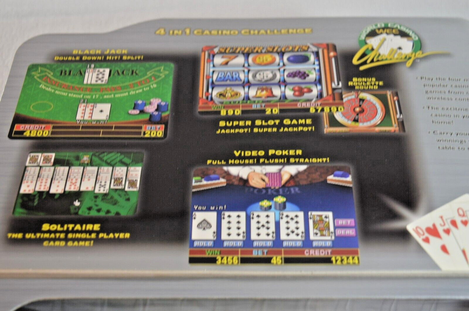4 in 1 Casino Challenge Video Gaming System N-Vision Complete