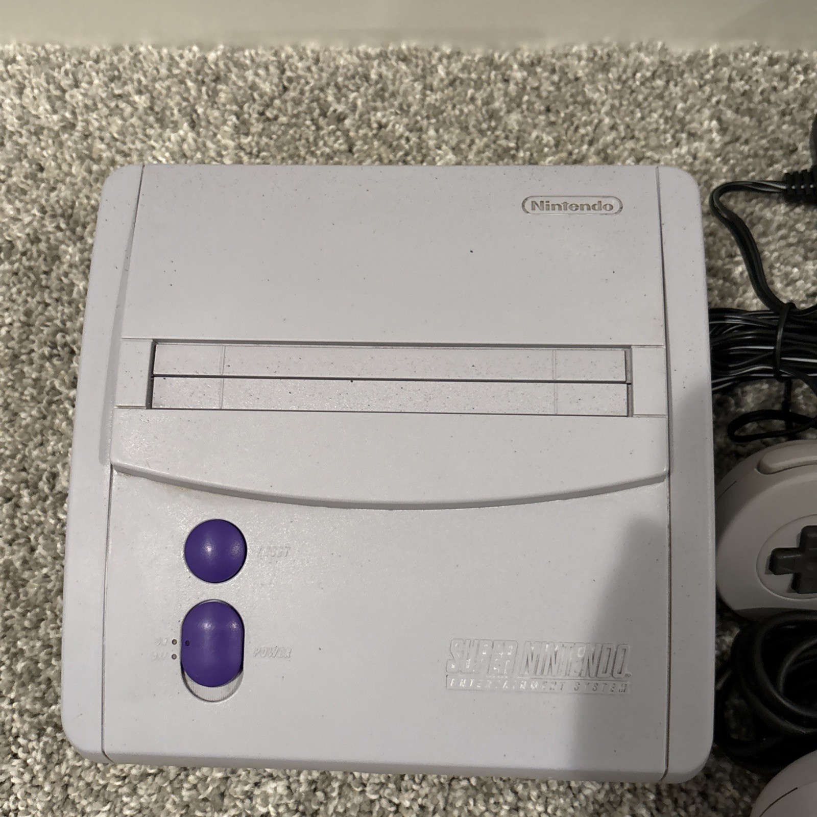 Super Nintendo Entertainment System SNES Jr. Console SNS 101 Tested & Works Auth