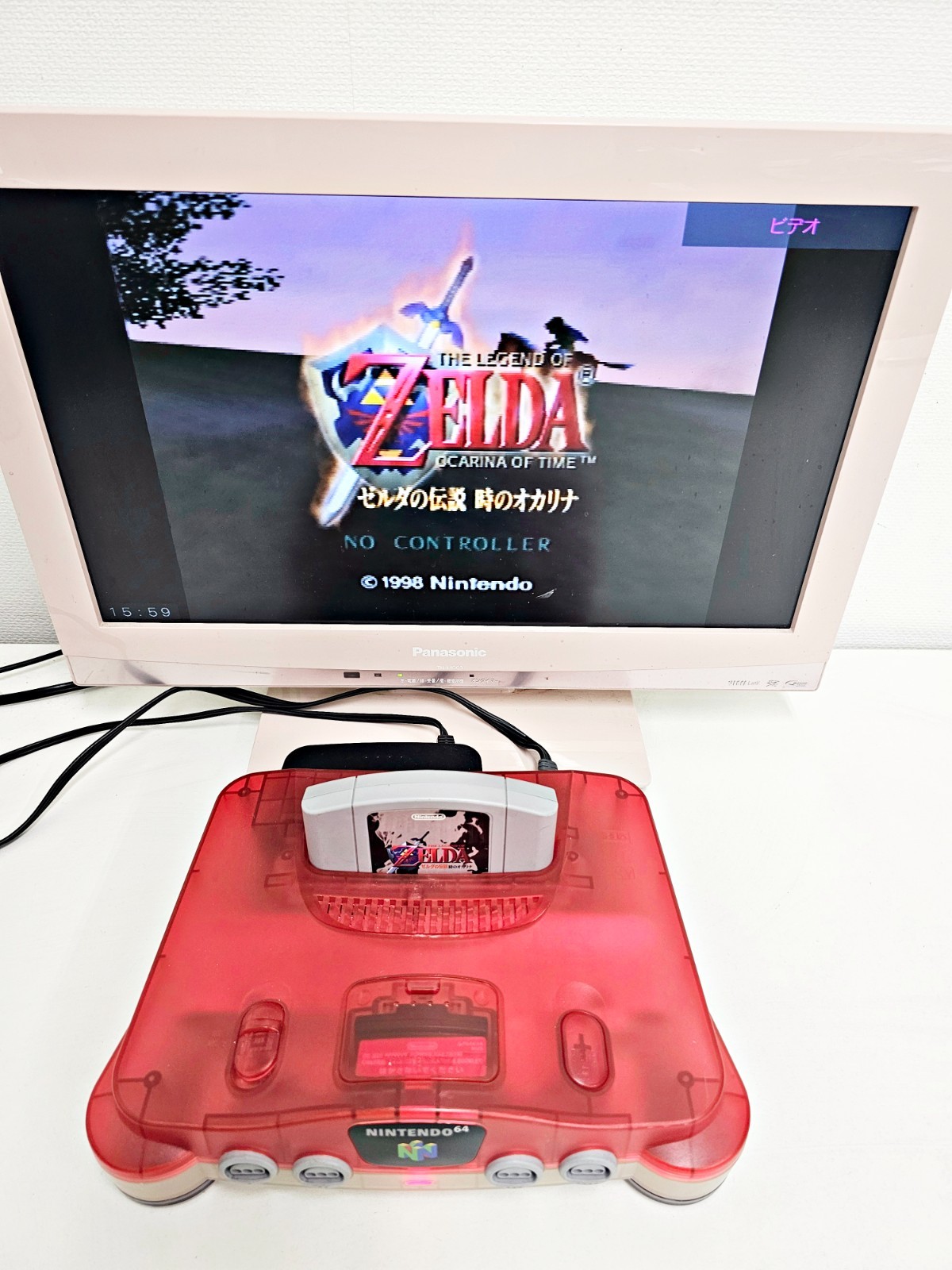 Nintendo 64 Console Red & White Clear 067 JAPAN