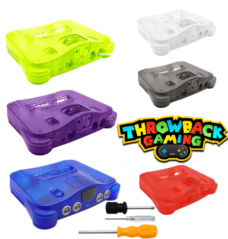 NEW Translucent Clear Console Replacement Case Shell Nintendo 64 N64 *USA SELLER