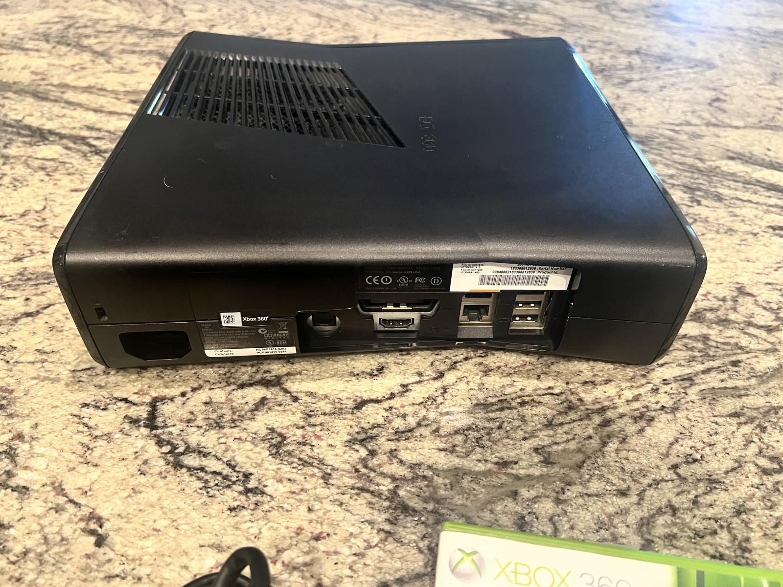 Xbox 360 S Model 1439 Matte Black Console Bundle:Controller,Cables,Game