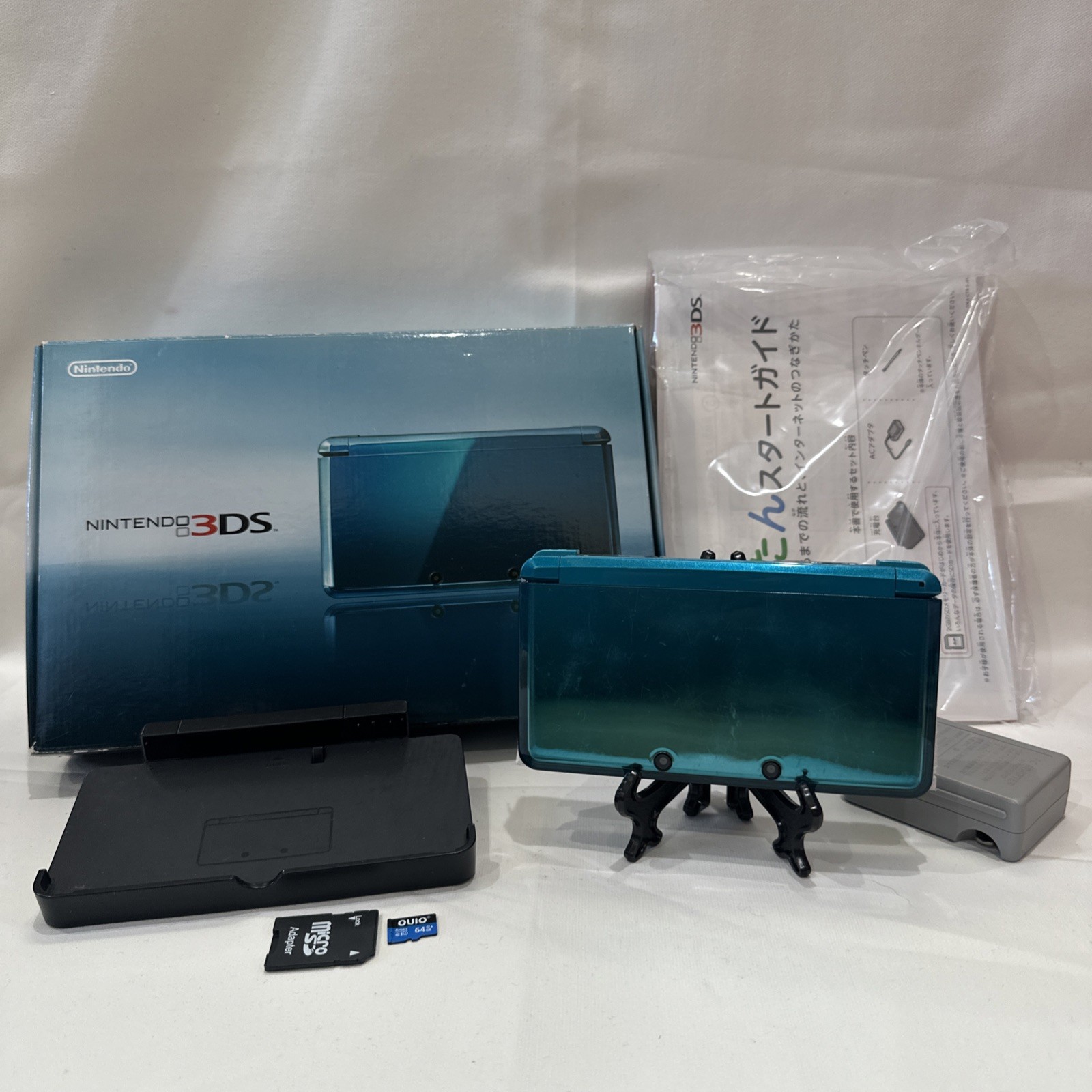 *TESTED* JAPANESE Nintendo 3DS Aqua Blue Console Complete In Box CIB #G65