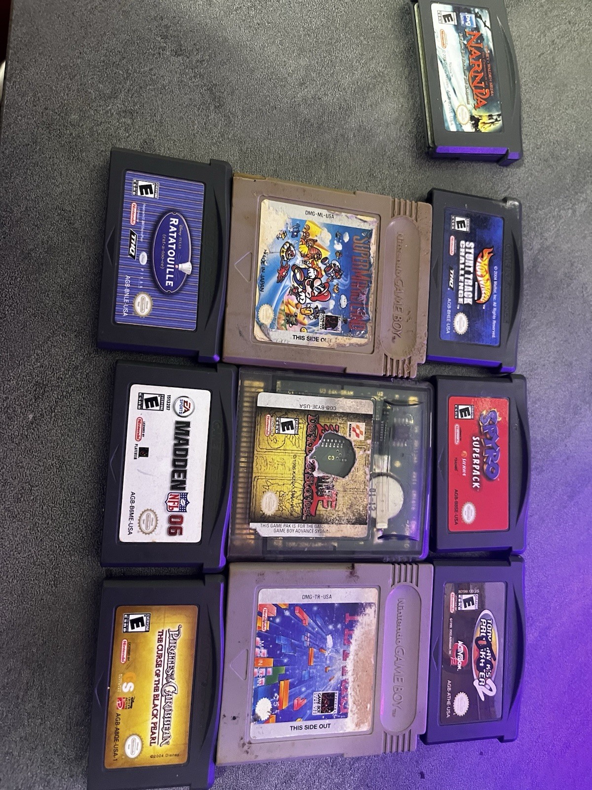 Nintendo Game Boy Advance SP Handheld System Silver + 10 Game boy games
