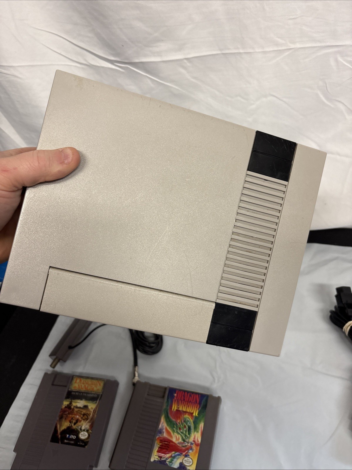 Nintendo NES Bundle With Cables, 3 Games & , 2 Controllers Tested Working READ