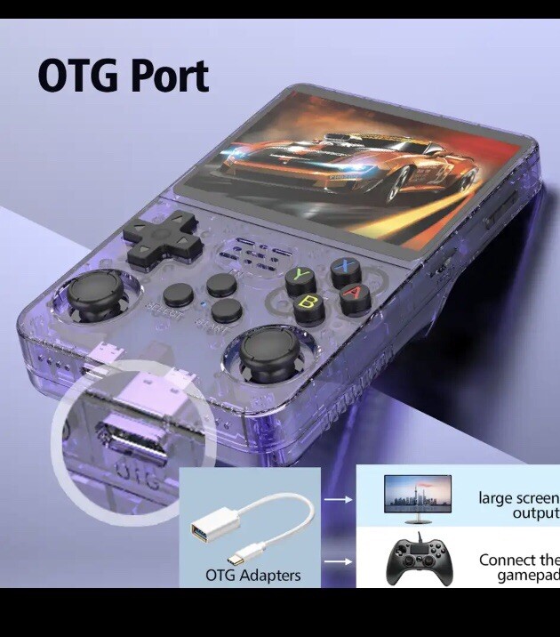 R36S Retro Handheld Video Game Console 3.5 Inch IPS Screen 64GB R35s Pro Video