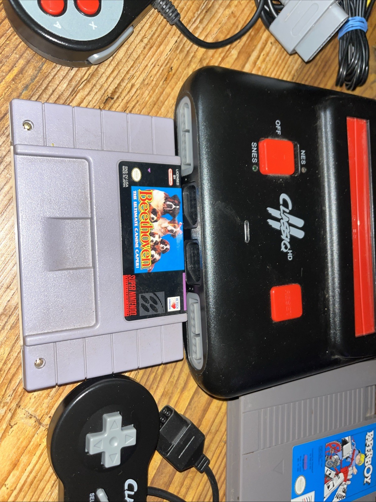 Classiq 2 HD 720p Twin Video Game System Black/Red for SNES/NES