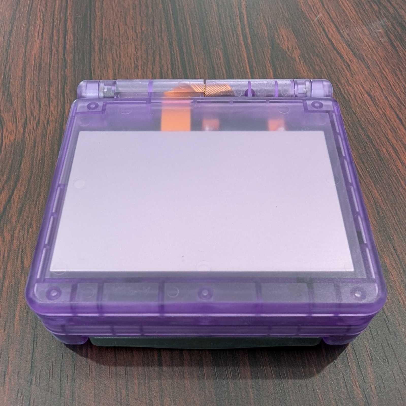 Custom GBA SP, IPS Screen, Upgraded Battery, Charger & Case – N64 Purple