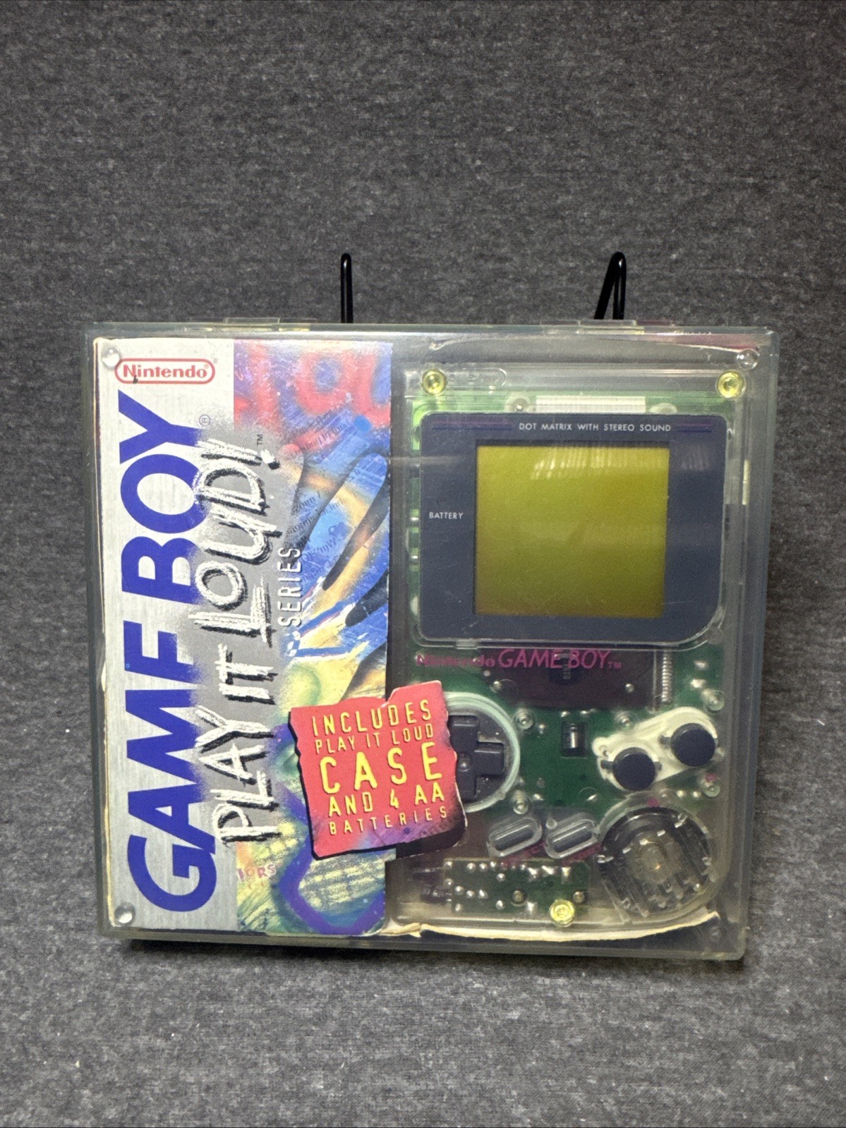 Nintendo Gameboy Clear Transparent Play It Loud DMG-01 And Case 3