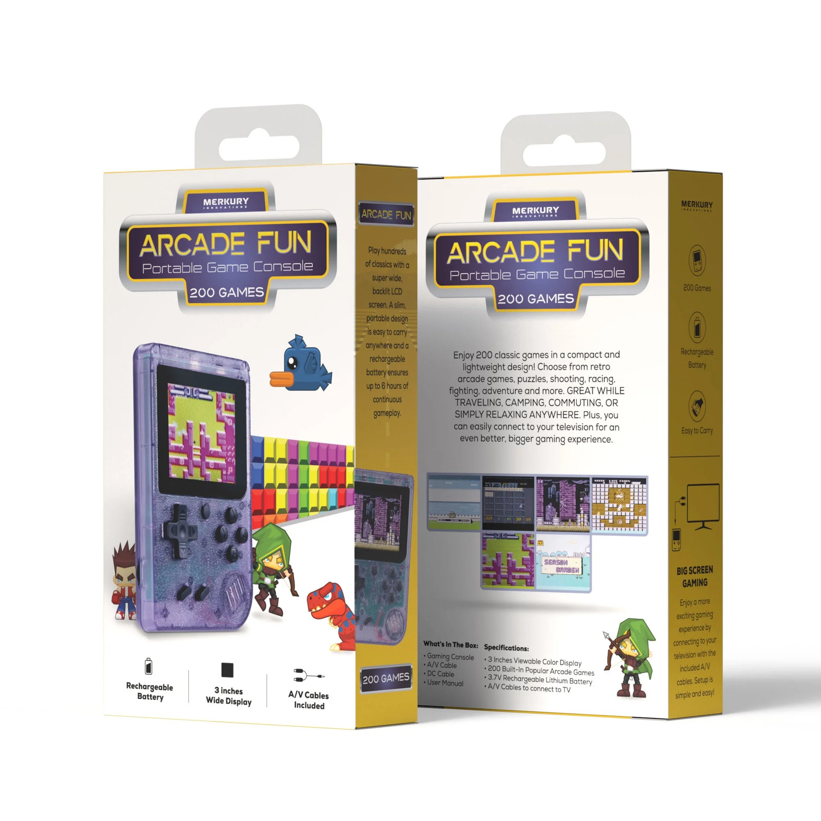Merkury Innovations Portable Handheld Video Game Console with 200 Classic Games