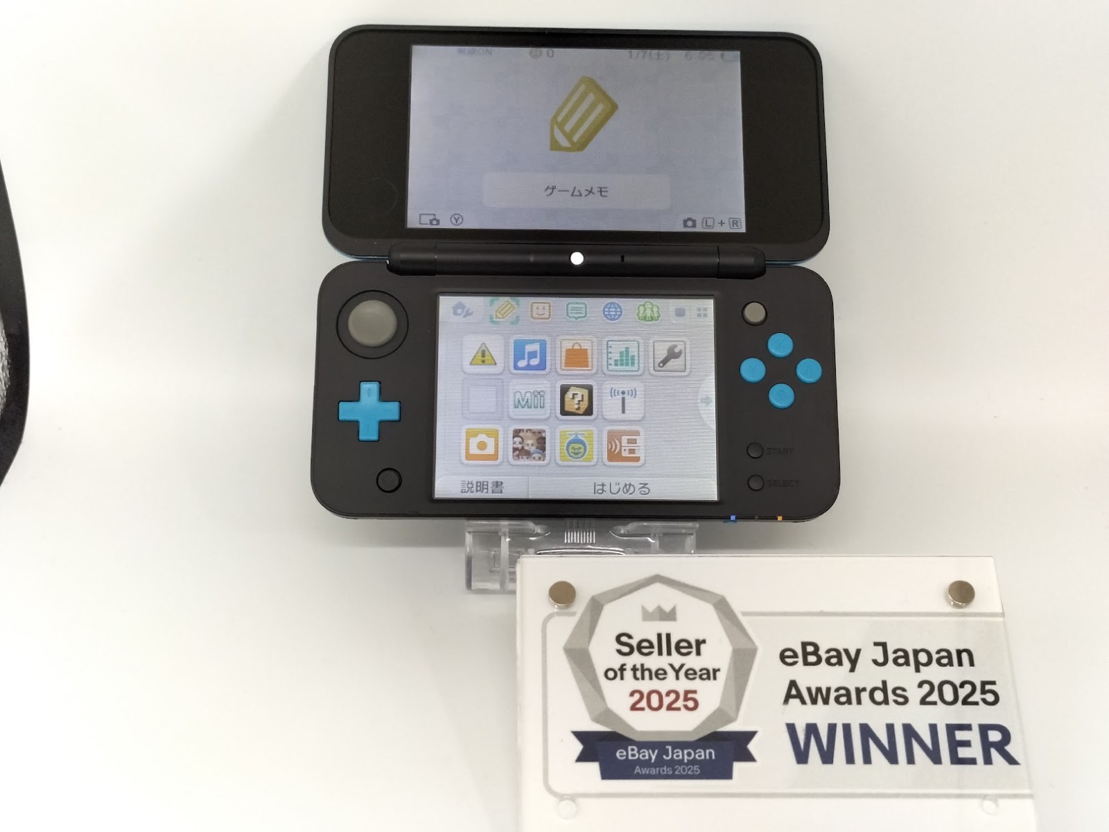 B7131 Nintendo new 2DS console LL XL Black x Turquoise Japan w/pen