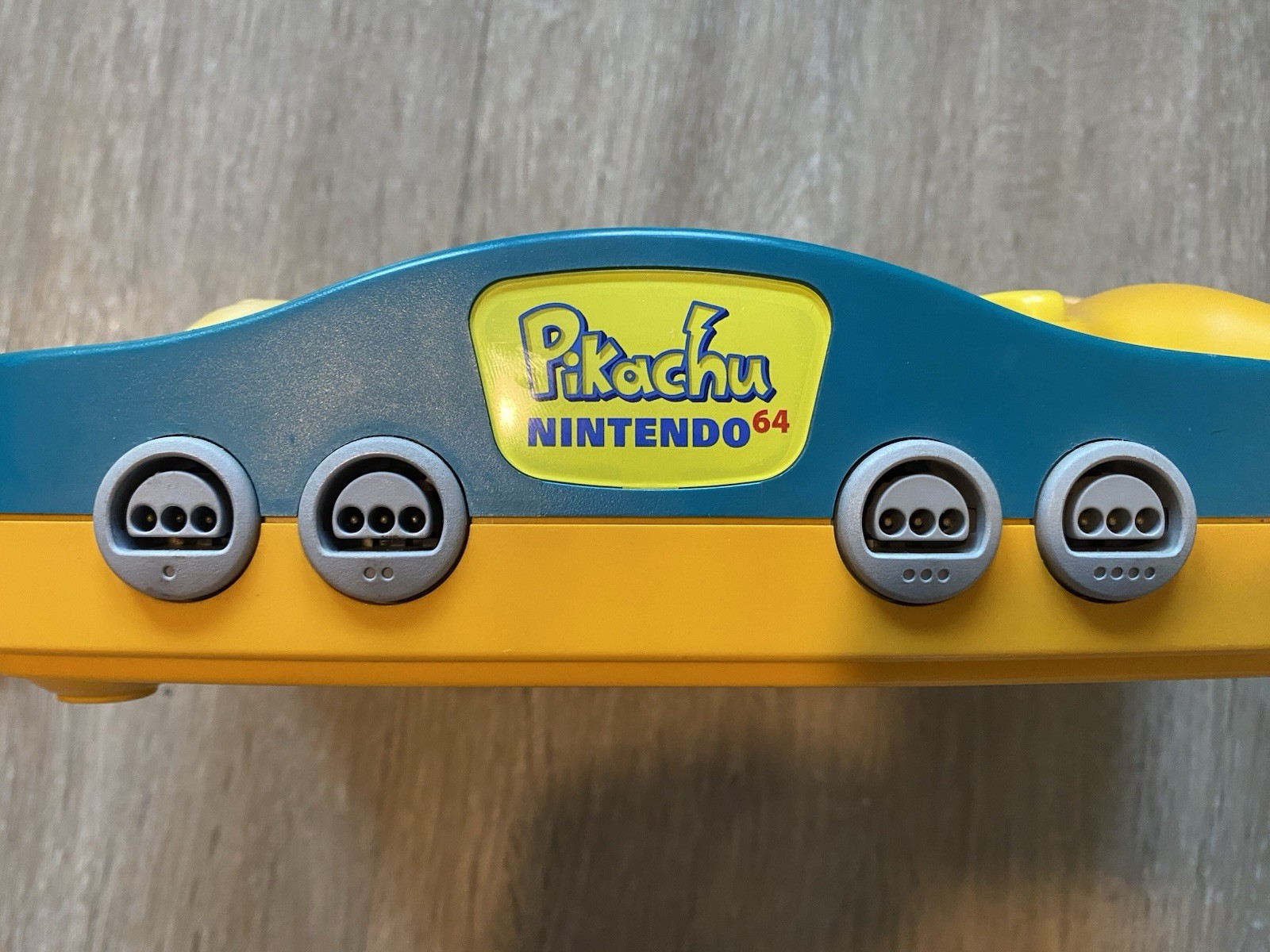 Nintendo 64 Pikachu Blue Yellow Console W/ 2 Pikachu Controllers Tested Japan