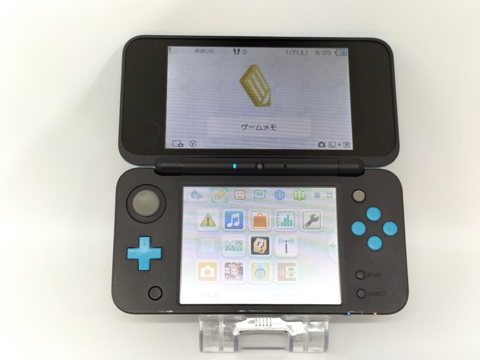 B7131 Nintendo new 2DS console LL XL Black x Turquoise Japan w/pen