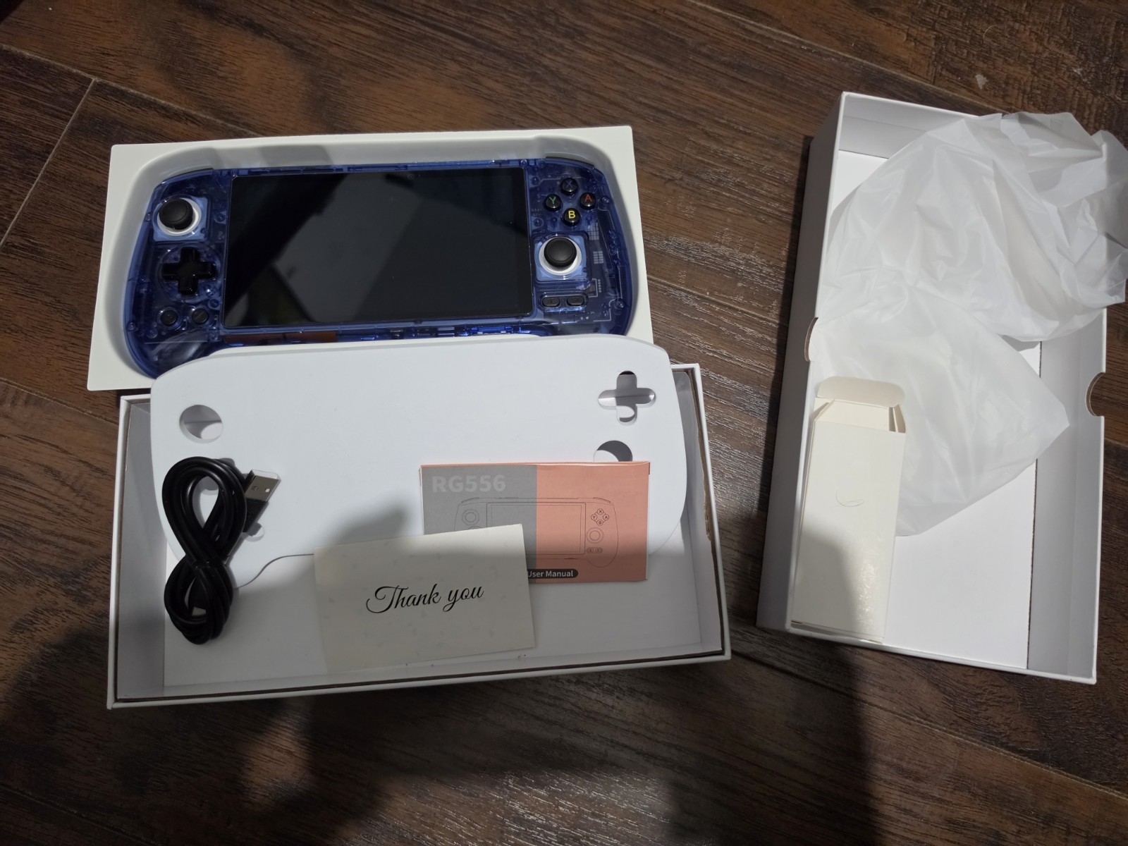 Anbernic RG556 Handheld Game Console Transparent Blue + 256 Gb SD Card