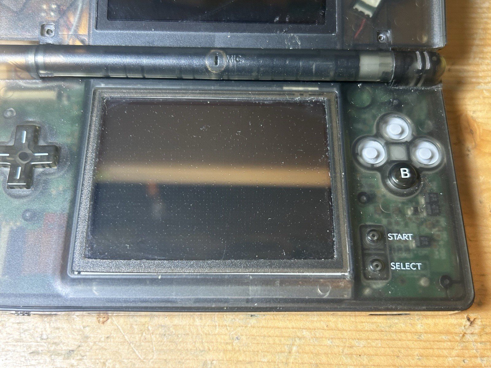 Parts Or Repair Clear Black Nintendo DS Lite Console Video Game System Only