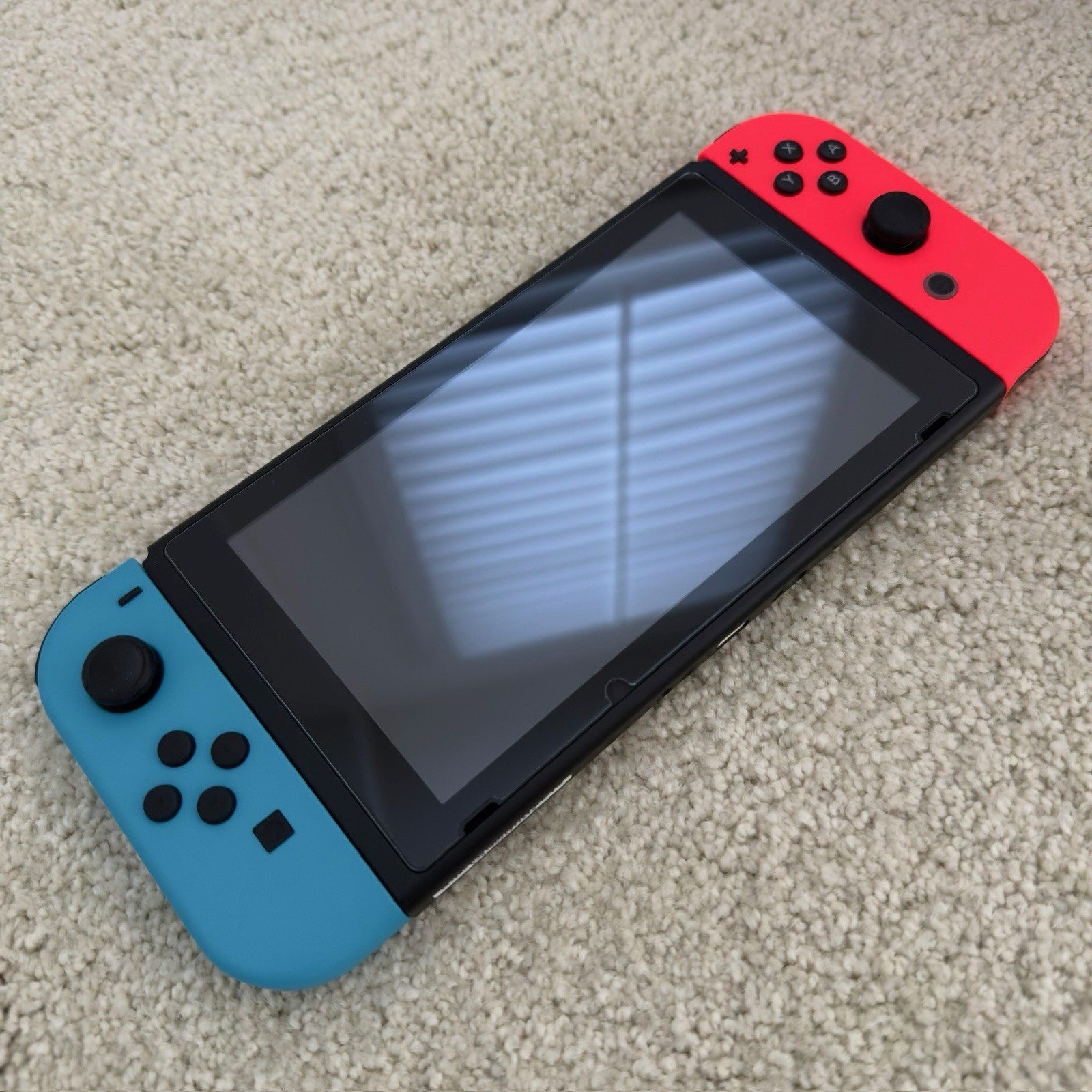 Nintendo Switch Blue/Red JoyCons, Micro SD, Dock, Cables, Case, Screen Protector